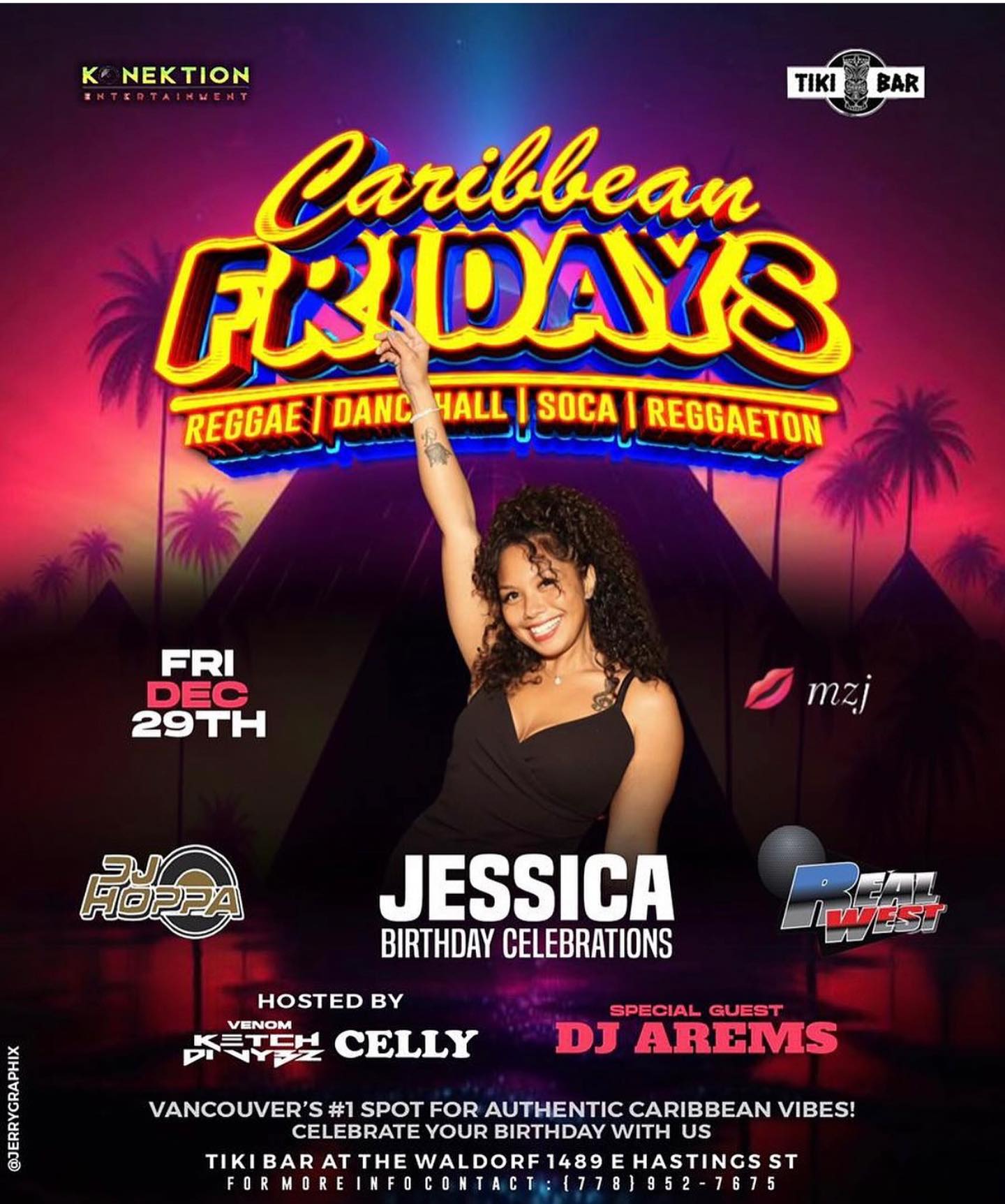 🌴✨ Feel the rhythm of the islands one last time in 2023! 🎉 Come down to Tiki Bar this Friday, Dec 29th for the final Caribbean Friday of the year! It's not just any party, we're celebrating Jessica's birthday in style with the best of Reggae, Dancehall, Soca, and Reggaeton. Let's make the last Caribbean Friday of 2023 unforgettable! 🎶🍹
