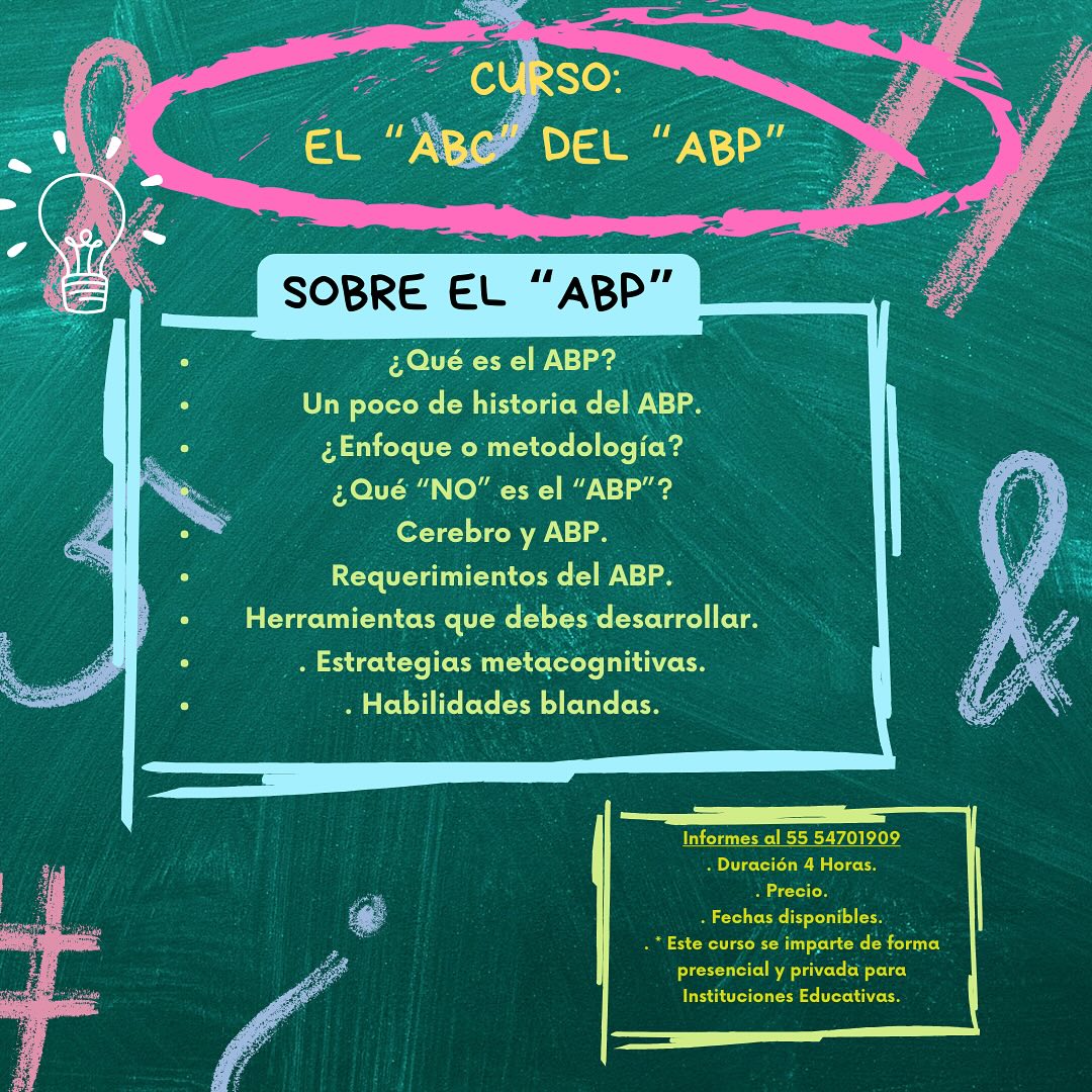 ¿Te interesa un curso de lo que NO ES EL ABP y tener herramientas para aplicar la metodología?
Mándame un mensaje y te doy la información.
5554701909. #ABP #Aprendizaje Basado en Proyectos #kailasformacioneducativa