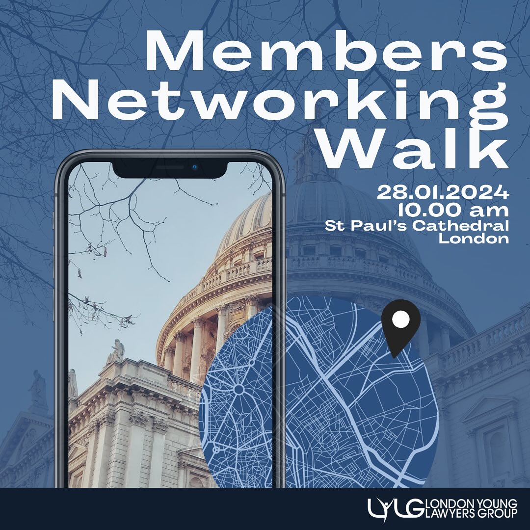 LYLG Members Networking Walk
🗓️Date: Sunday 28 January 2024
⏰Time: 10.00 am
📍Location: St Paul’s Cathedral, London
Tickets: Free (Link in bio)
Come and join our LYLG Committee for a fresh Sunday morning networking walk through the beautiful picturesque city of London. It will be the perfect opportunity to network with others and develop your professional portfolio. We hope you can join us! 🌿
Please note that this event is open to LYLG Members and their friends. We are planning to walk around 5km but you are more than welcome to leave at any point.
#networking #londonyounglawyersgroup #walk