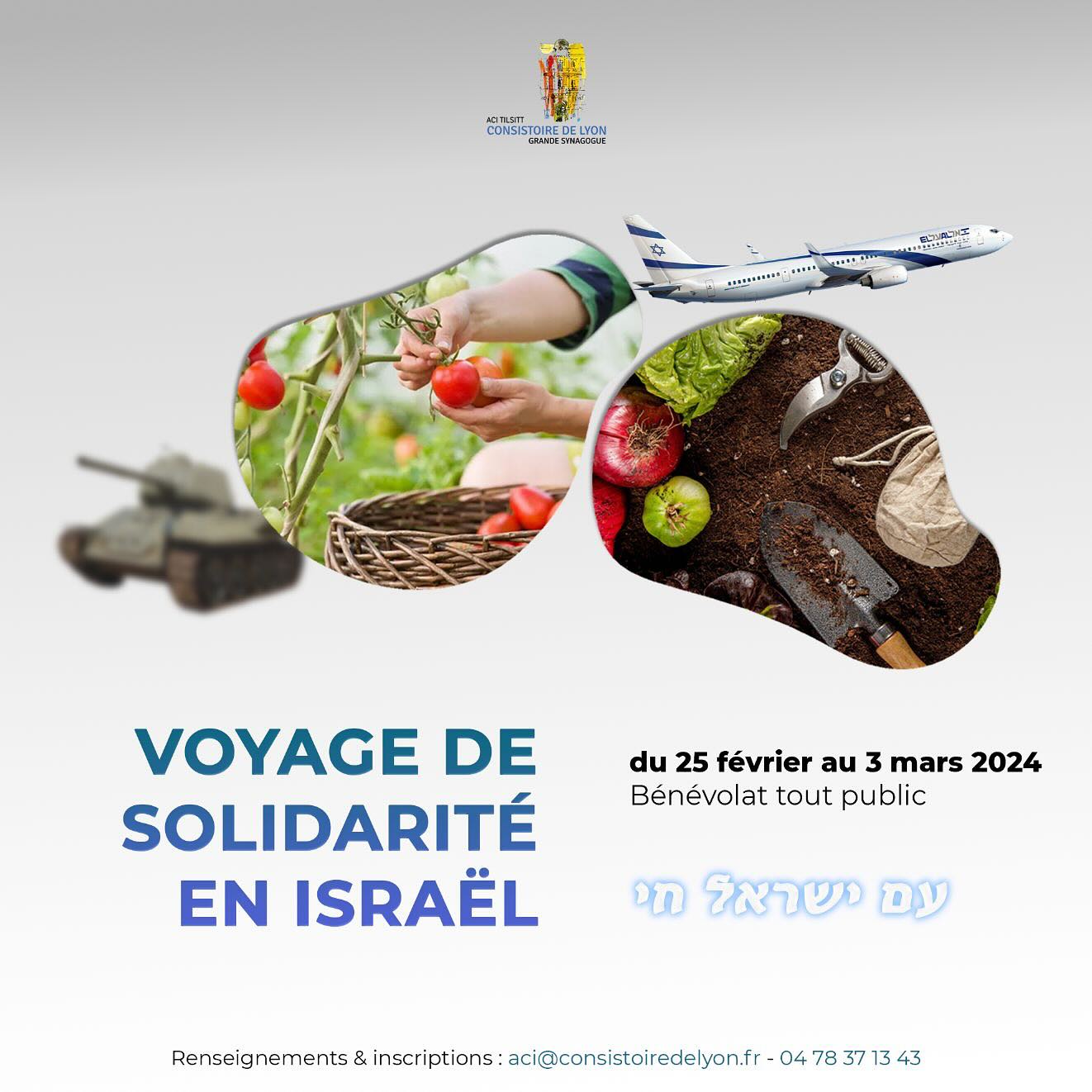 ‼️CHANGEMENT DE DATE :
31 mars au 7 avril 2024
Voyage de solidarité en Israël
Rejoignez nous pour un voyage de soutien à Israël. Un programme bien chargé nous attends, renseignez-vous auprès du secrétariat : 04 78 37 13 43.
#bringthemhomenow #solidarité #israël #voyage #acitilsitt #grandesynagoguedelyon