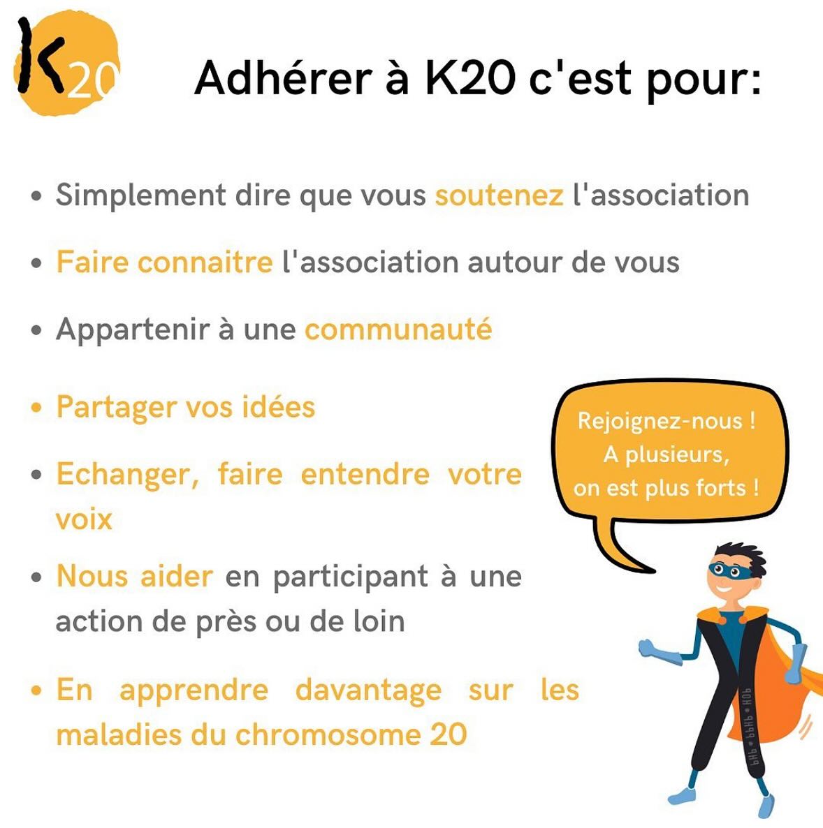 ‼️CAMPAGNE D’ADHÉSION 2024‼️
Toutes les bonnes raisons d’adhérer à k20 !!! ✨
À partager sans modération pour faire connaître l’association !!!
#k20 #associationk20 #pseudohypoparathyroidism #pseudohypoparathyroïdies #adhesion #2024
