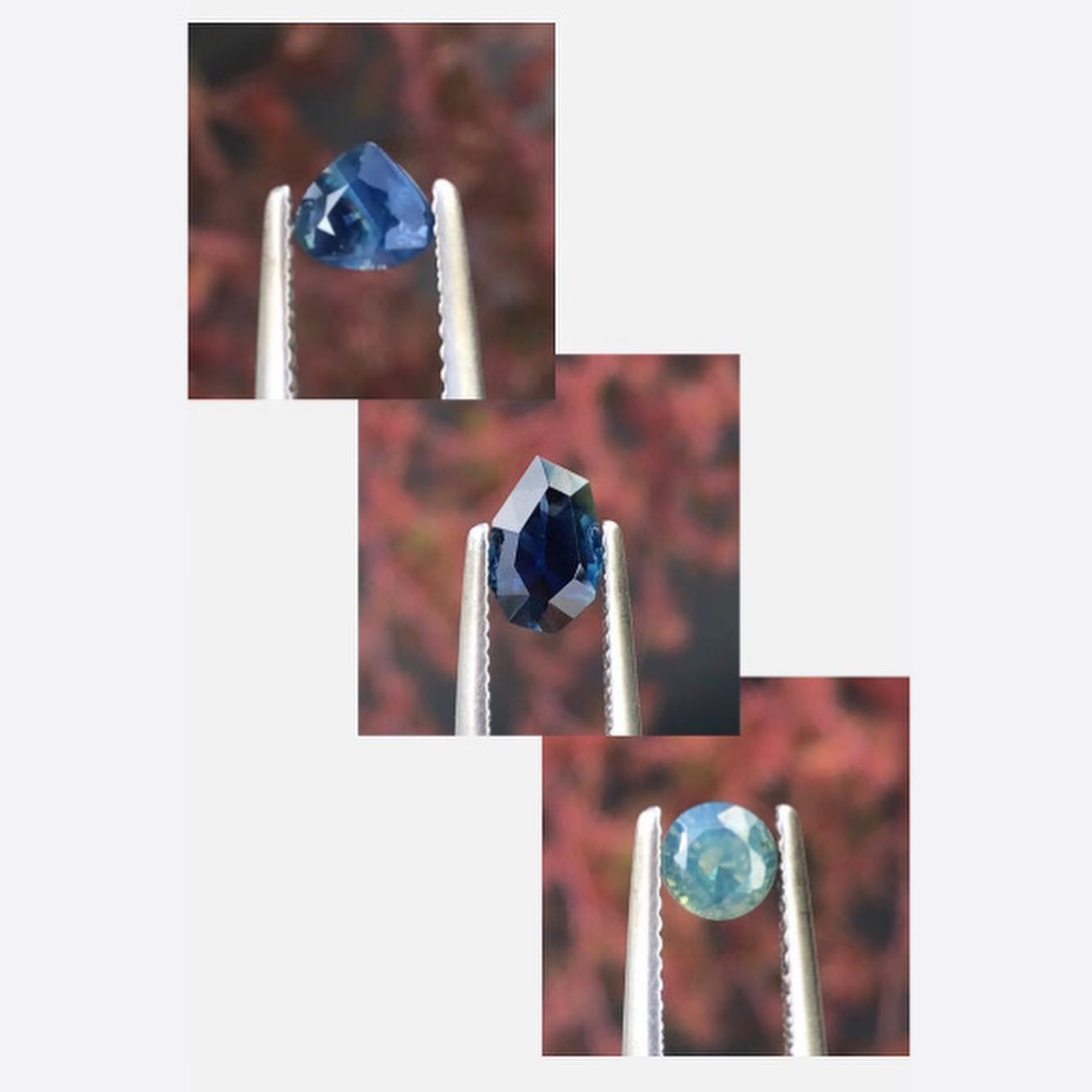 Saphirs d’Auvergne, une sélection de formes et de couleurs originales
1 : Saphir d’Auvergne, taille troïdia, poids : 0,61 ct, dimensions : 4,90 x 5,40 mm, hauteur : 3,05 mm, naturel, non chauffé, non traité. Disponible
2 : Saphir d’Auvergne, taille libre, poids : 1,13 ct, dimensions : 5,63 x 8,45 mm, hauteur : 3,30 mm, naturel, non chauffé, non traité. Disponible.
3 : Saphir d’Auvergne, taille rond, poids : 0,67 ct, diamètre : 4,95 mm, hauteur : 3,29 mm, naturel, non chauffé, non traité. Disponible
#saphir #saphirdefrance #saphirdauvergne #frenchsapphire #finegems #exceptionalgemstones #teal #tealsapphire #bluesapphire #precisioncut #saphirfrançais #ethicallymined #naturalsapphire #unheatedsapphire #saphirnaturel #pierresethiques #joaillerieethique
#sapphire #gemme #cuttinggemstones #precisioncut #ethicaljewelry #highjewelry #opalecentsapphire #statementjewelry #hautejoaillerie #minetomarket #jewelrydesigner #milkysapphire #gemstonetraceability