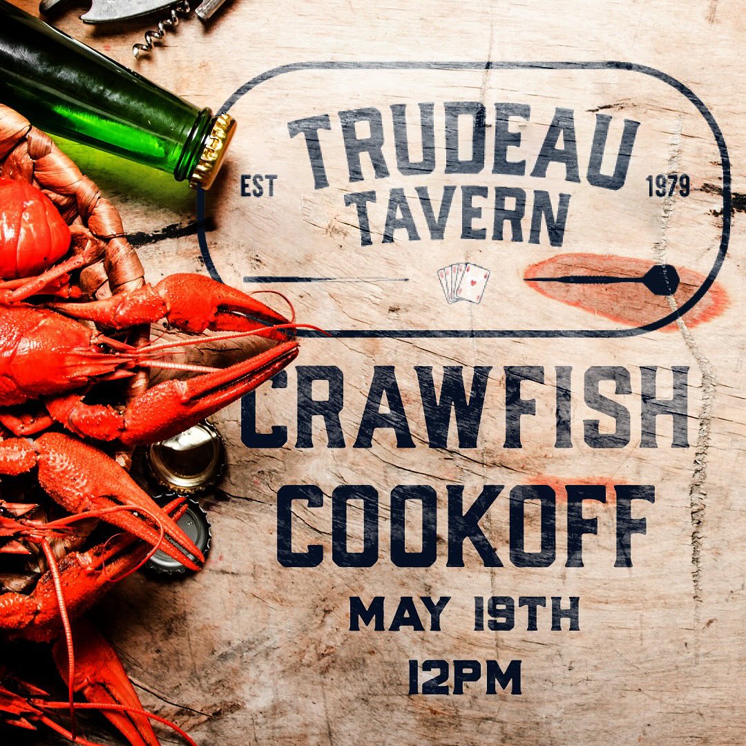 It’s crawfish season and @trudeautavern will be hosting a cook off on May 19th. 7 teams battling it out to see who boils the best crawfish. Enjoy drink specials until 6 PM and support a great cause—a portion of proceeds goes to charity. Get your presale tickets in their link in bio
#trudeautavern #crawfishcookoff