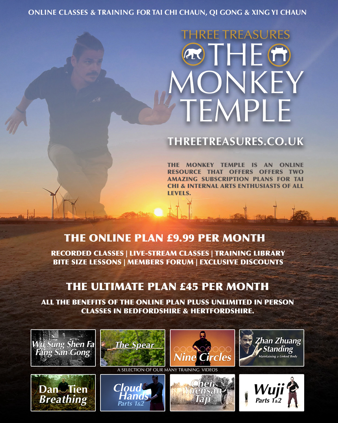 has been working with Three Treasures Practical Therapies for a while now, developing their online video offering.
For anyone not in the Bedfordshire or Hertfordshire area the Online Plan is a fantastic low cost way of maintaining physical and mental health from your home, during your lunch break or even whilst on holiday!
www.threetreasures.co.uk/discovermore
#taichi #taijiquan #qigongpractice #wellbeing #internalarts #xingyi #mindfullness #selfcare