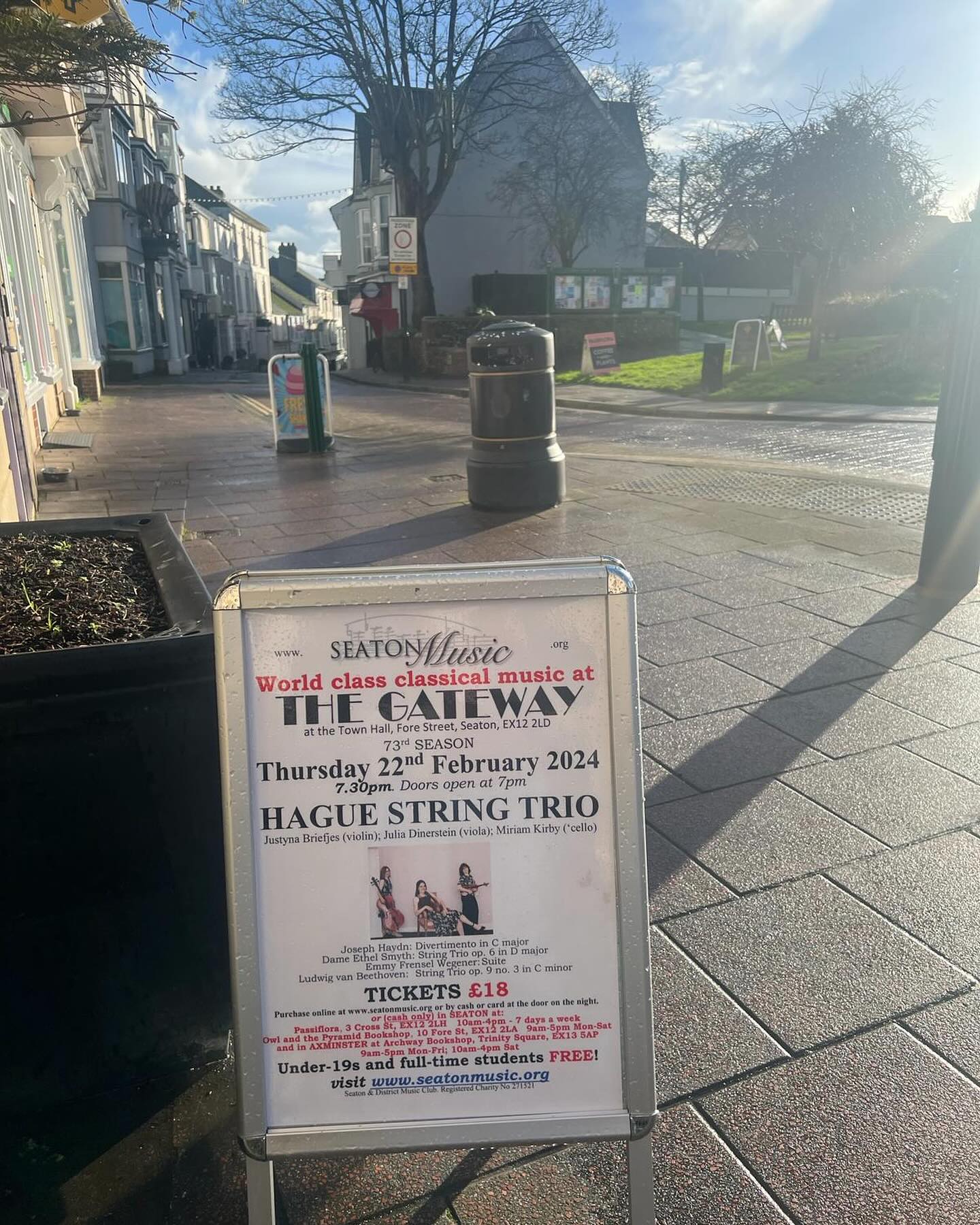 Thursday was the last concert day of our England tour. Driving for hours through the pouring rain from London (thank you Justyna for being our fantastic driver here!), the sun came out as we approached Seaton to gorgeous views of the Devon coastline đ
After rehearsing we had time for a walk down to the sea, just 2 minutes away, then back to play for the most wonderful audience! Weâre always so happy to hear how much people enjoy discovering the string trios of Emmy Frensel Wegener and Ethel Smyth and our âCelebrating Women!â CD was a hit!
A big thank you to Seaton Music for being so welcoming â€ïž
#seatonmusic
#musiciansontour
#emmyfrenselwegener
#ethelsmyth
#womencomposers