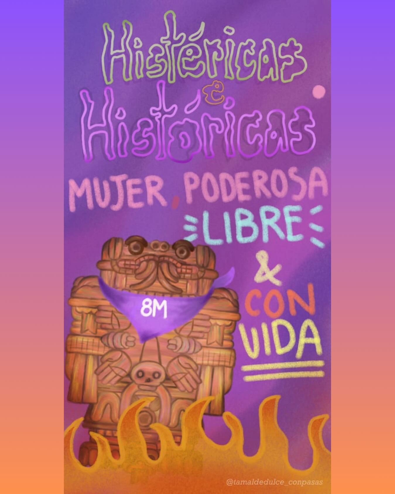 La ilustradora @tamaldedulce_conpasas hizo esta hermosa ilustración con nuestra diosa Coatlicue 💜
Recuerden que somos histéricas e históricas, no dejemos que nos borren del discurso 😎
#8M