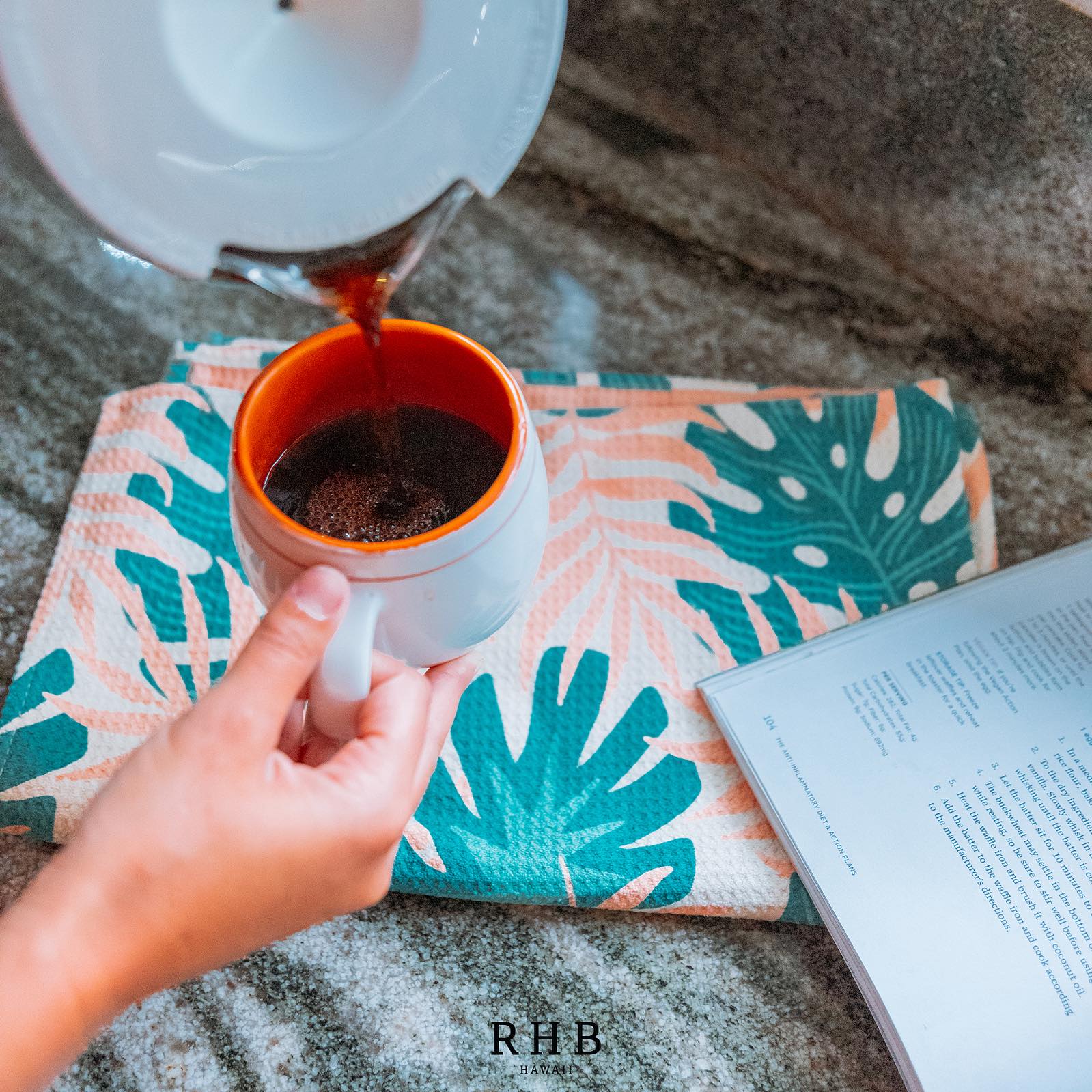 Morning vibes: ☕️☀️ Start your day with a cup of joy! #CoffeeLove #rhbhawaiiteatowels #teatowels