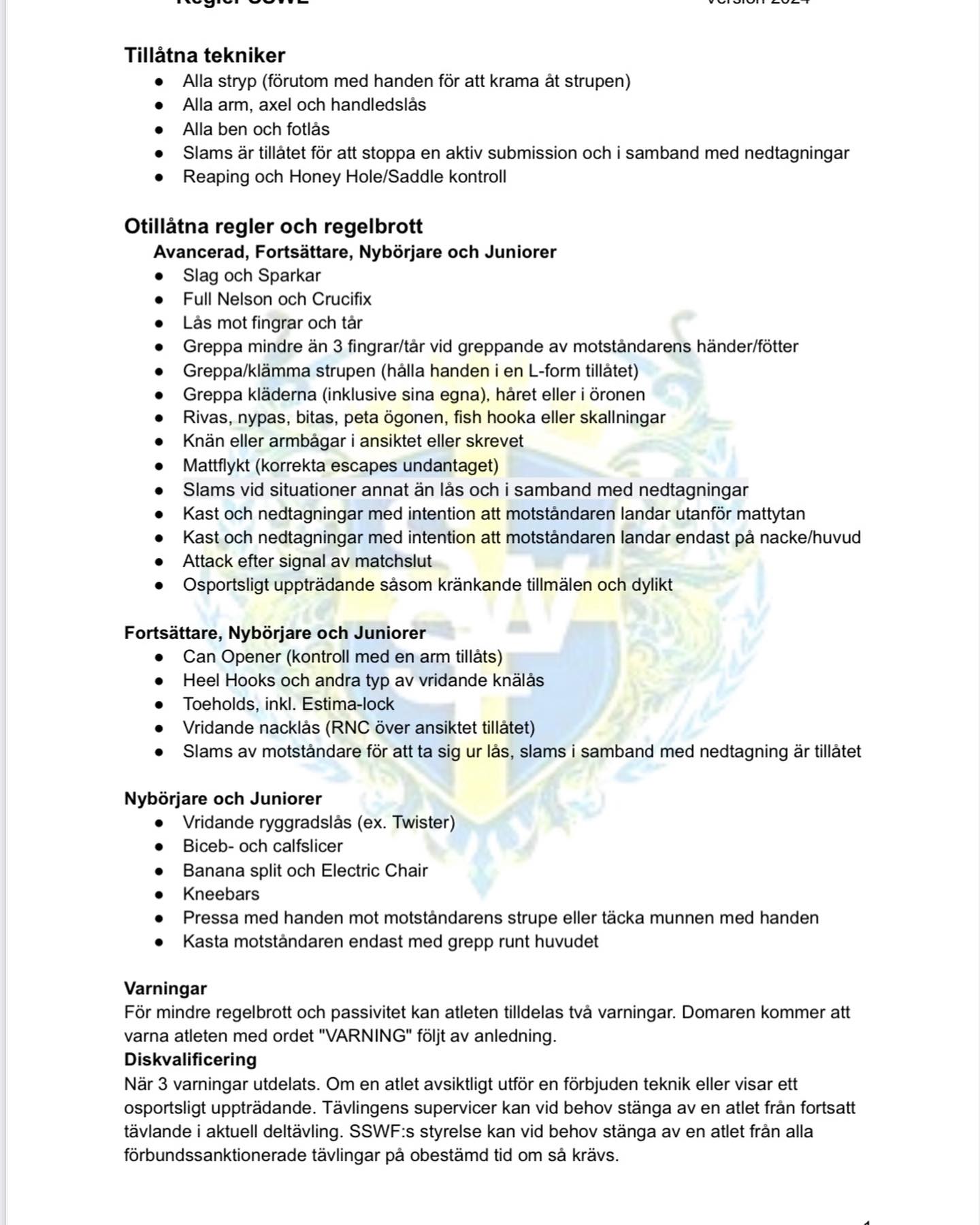 2024-års uppdaterade regelverk för SSWL.
Det är primärt övertiden som ändrats så man även får poäng.