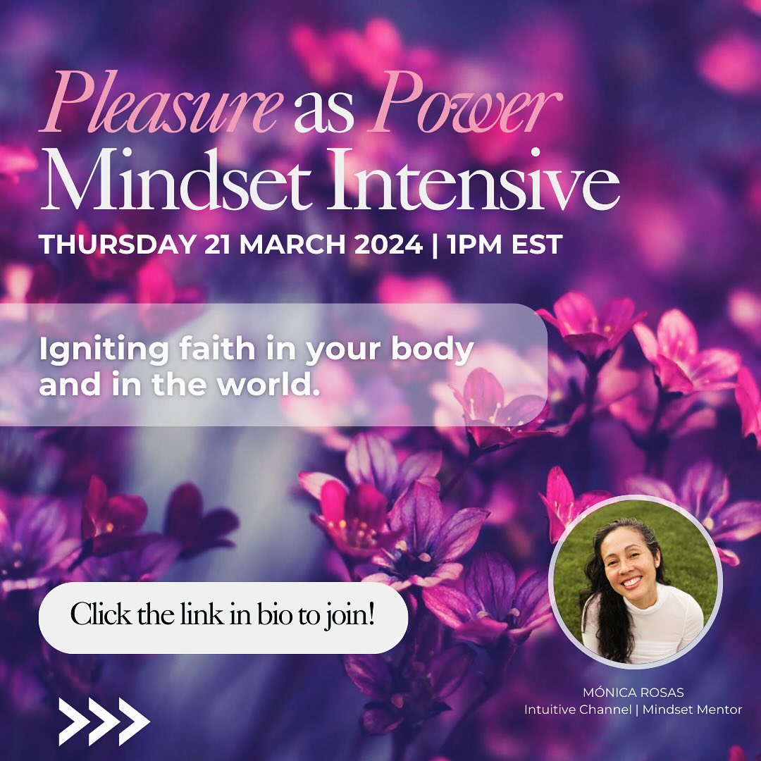 💫A NEW FREE MINDSET INTENSIVE IS HERE!!! One week away!
We are going to dive into energetics on a whole other level…
Going through this recent massive “healing portal” ⭕️ (will share more in the class) helped me face the deep grief I still carried from my childhood past, the present grief I was channeling in response to the broken world and environment I felt I existed in, and the inner contradictions these feelings had with my right to experience pleasure, play and literally a ZEST for life. (I mean honest to god, how many times do we even allow ourselves to use words like ZEST, much less live by it!)
And all this came up, despite the fact I had already lived and worked on all this, gulp, should I say it?, for almost 30 years?! 😲
What if though …
🌸 Embodying pure pleasure in your body can be an antidote to divisive thoughts, numbness and even to physical illness.
🌸 Channeling the simple childlike virtues of play, wonder, curiosity found within your timeless, ageless spirit is THE WAY.
🌸 By leaning into your pleasure you can, honest to goodness, help save the world?
This is what PLEASURE AS POWER can look like. This is what pachamama, through my body told me so… This is what healed me ☀️🦋
As we begin to enter a new cycle/season🌀 🌬️ (no matter where you are in the world) THIS IS THE TIME for all you sensitives, creatives, women leaders out there to honour your bodies and by doing so, show up for our mama earth 🌍 . Show ourselves and others that there is another way to live life here in what we call “home” - in our body AND on our earth.
Are you with me? Let’s do this together! 🤲🏽
Let’s rise up - TOGETHER.
🔗 in bio to register.
See you there!
💛
M
#pleasureaspower #pleasureactivism #femininemindset #womenswisdom #bodywisdom #mindsetintensive4women #women&play
