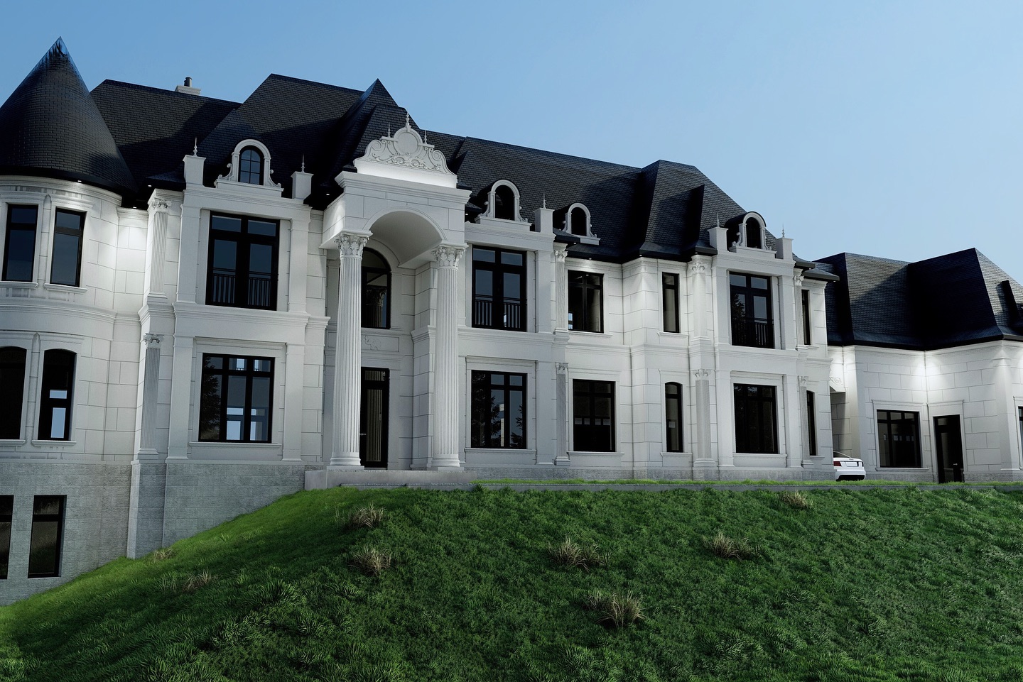 Love the look of smooth cut Indiana Limestone but not the price? DM us to get a free ballpark quote for your next project✨#customhomebuildertoronto #exteriorcladding #torontorealestate #oakvillerealestate #luxuryhomes