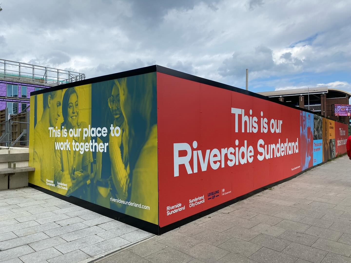 Sunderland Riverside Hoarding panels #sunderland #signs #hoardings #installs. #redevelopment