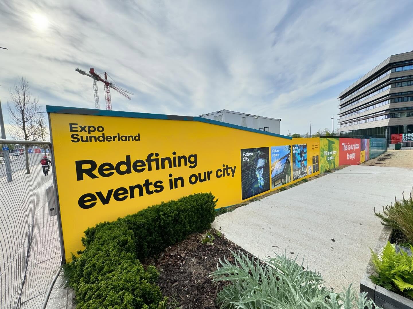We’ve added more Colour in Sunderland. The amount of development here is incredible #signs #hoardings #sunderland #wearside #installations