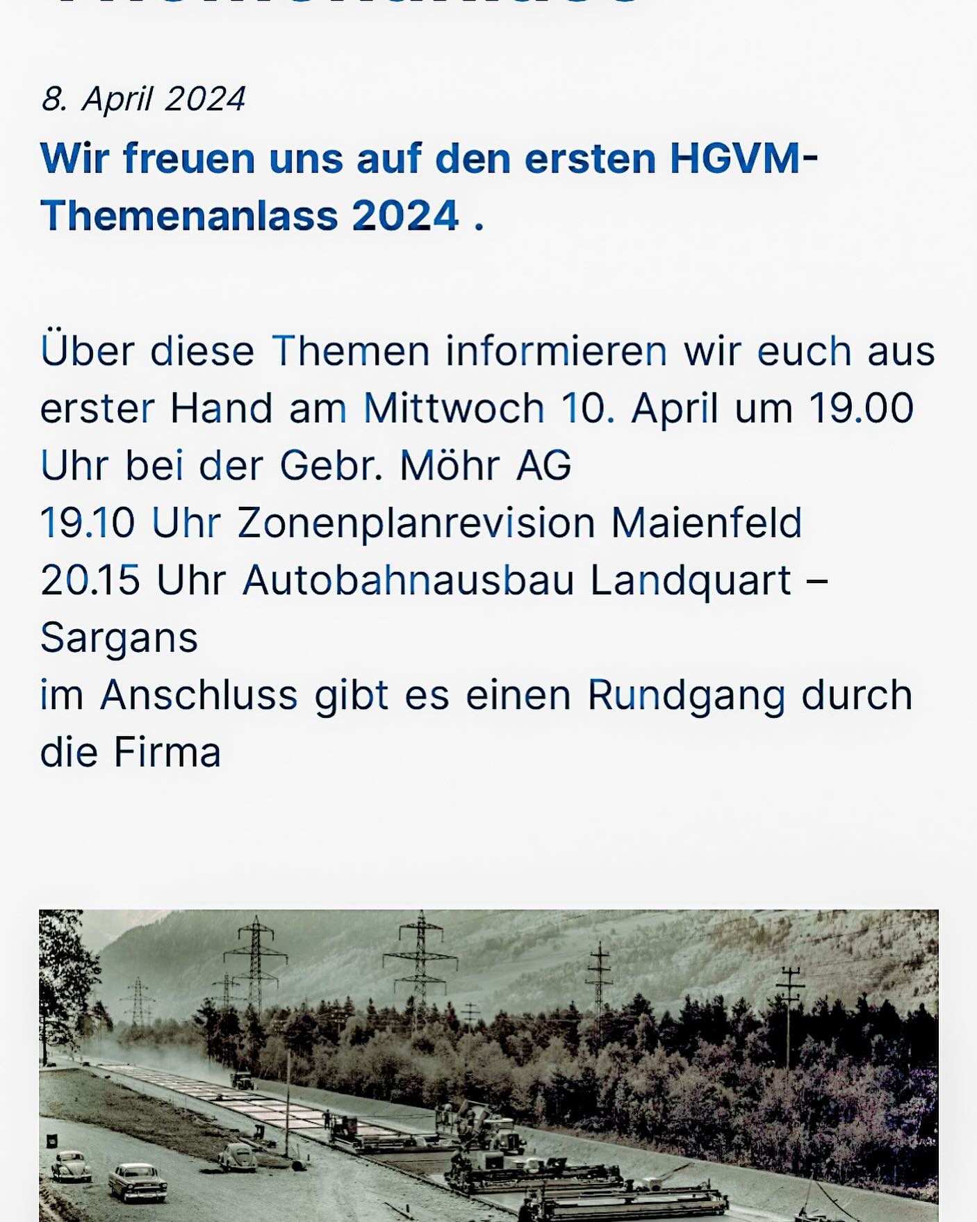 News aus erster Hand für unsere Mitglieder ☑️ #astra #maienfeld_village 10.04.2024 um 19.00 Uhr