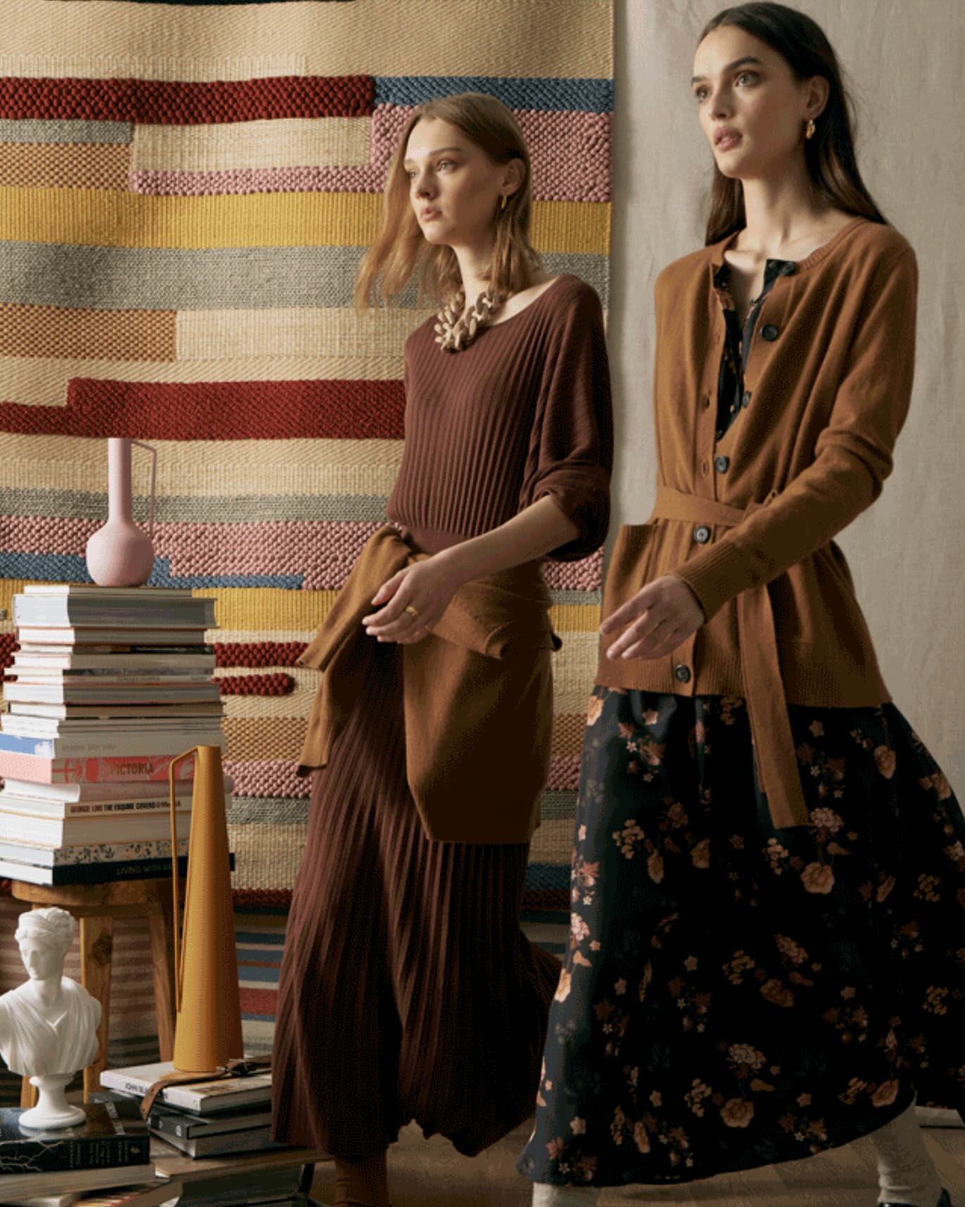 @polclothing famous ethically sourced cashmere is back in new shapes and colours for winter 24. Loving these toffee hues of the Willow story #polclothing #ethicallysourced #australianfashion #winterfashion #nzfashionagency