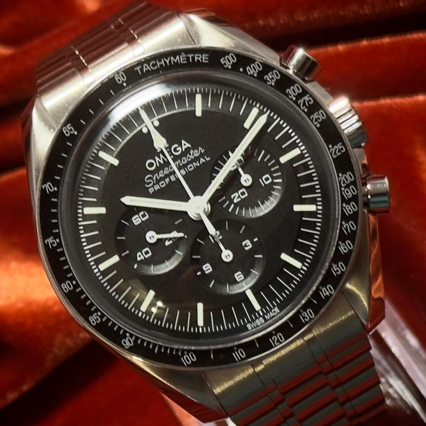 Omega Speedmaster Professional Moonwatch
Indulge in the timeless elegance and precision craftsmanship of the Omega Speedster Moonwatch, a legendary timepiece that has captivated watch aficionados and space enthusiasts alike for generations.
Crafted with meticulous attention to detail, this Omega Speedmaster Professional Moonwatch boasts a sleek stainless steel case with a diameter of 42mm, exuding a blend of sophistication and durability. Its iconic black dial features luminescent hands and hour markers, ensuring optimal visibility even in low-light conditions. The scratch-resistant hesalite glass crystal protects the dial, preserving its pristine beauty for years to come.
At the heart of this extraordinary timepiece beats the legendary Omega Caliber 3861 manual-winding movement, renowned for its exceptional accuracy and reliability. This movement has been tested and proven in the most demanding conditions, including space exploration, earning it a place in horological history.
As a homage to its illustrious heritage, the Omega Speedmaster Professional Moonwatch features a tachymeter scale on the bezel, allowing for precise measurements of speed - a feature that has been integral to its legacy since its inception.
Whether you’re a seasoned collector or an enthusiast looking to acquire a piece of horological history, the Omega Speedmaster Professional Moonwatch is sure to exceed your expectations.
Ref. 310.30.42.50.01.001
DM for more info