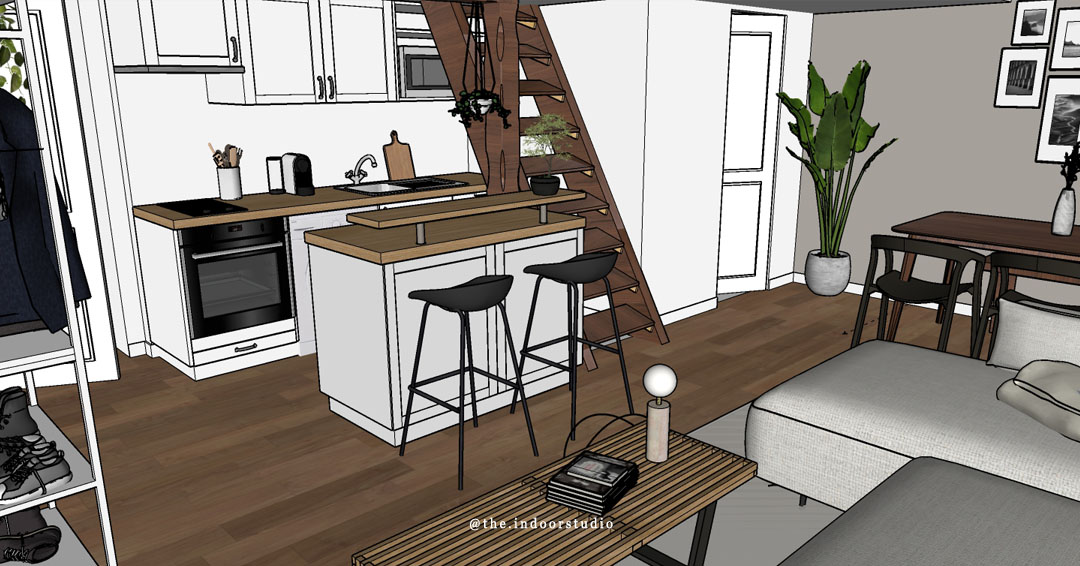 . Projet Dunon .
Un projet de réagencement et de décoration d'un petit appartement bordelais.
Retravailler l'implantation de mobilier et la circulation du séjour. ✨
#interiordesign #architecturedintérieur #interior #interieur #amenagementinterieur #designdinterieur #architectedintérieur #design #home #archilove #décoration #agencement #espaces #archilovers #sketchup3d #3dmodeling #sketchup #vray #lighting #homesweethome #bois #deco #bordeaux