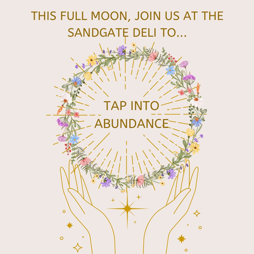 🌟 Tap into Abundance Workshop 🌟
🌝 Join us and let’s tap into the full moon energy in Sagittarius and the expansive vibes of Jupiter, the planet of abundance!
Dive into a transformative evening of self-discovery and creativity at the cozy Sandgate Deli @sandgatedeli ! Join me and the beautiful artist Catherine @lamaisondecath for a magical night where we’ll:
✨ Discuss what abundance means and uncover personal barriers
✨ Journal to clarify your dreams
✨ Meditate to connect with your intentions
✨ Create a visual anchor of your goals through art
All this under the protection and magical powers of the moon.
🧀 Enjoy artisan nibbles, a glass of local wine, and warm vibes!
📅 Date: 23rd of May
🕖 Time: 6.30-8.30pm
📍 Location: Sandgate Deli
Limited spots available! Book through the BIO or DM for more info. Let’s start manifesting the abundant life you deserve. 🌈✨