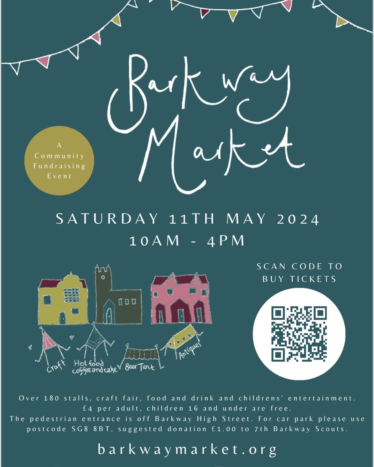 With only 2 weeks to go, now is the time to book your tickets!
Scan our QR Code or book here https://www.barkwaymarket.org/event-details-registration/barkway-market-2024-1
.
We have lots of exciting announcements coming up so keep a look out. But for now, make room in your diary and book your tickets to attend our wonderful, quintessential event from 10am until 4pm on Saturday 11 May.
.
See you there!!
.
#barkwaymarket #barkwayvillagemarket #countryshow #countrylife #countryfayre #artisanmarket #familyevent #mayevents #countryliving #barkway #royston #buntingford