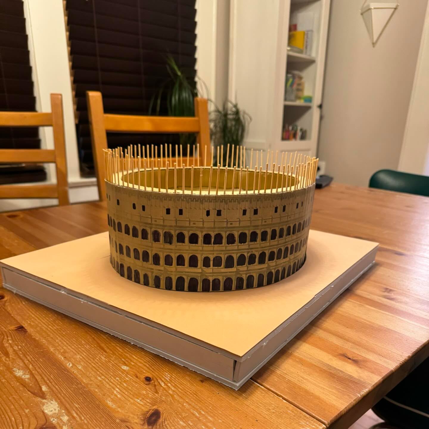 My (sorry my kids) last curriculum fair model is complete. After the Trojan Horse, the Great Wall of China, and now the Colosseum I am officially retired! 😃