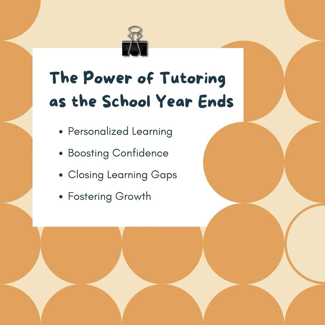 As the school year draws to a close, let’s shine a light on the invaluable role of tutoring in nurturing academic growth and confidence. 🌱✨ Whether it’s reinforcing concepts, building study skills, or providing personalized support, tutoring can make a significant difference in a student’s educational journey.
✏️ Tutoring offers tailored guidance to address individual learning needs, helping students grasp challenging concepts and excel in their studies.
🧠 By providing one-on-one attention and encouragement, tutors empower students to overcome obstacles and believe in their abilities.
📈 Tutoring helps bridge gaps in understanding, ensuring that students have a solid foundation as they progress to the next academic level.
🌟 Through positive reinforcement and constructive feedback, tutors instill a growth mindset, encouraging students to embrace challenges and persevere.
It is important to recognize how tutoring supports student success and academic achievement. 🏆💬 Whether it’s through formal tutoring programs or peer support, let’s continue to prioritize educational support for all learners. #Tutoring #StudentSuccess #AcademicSupport