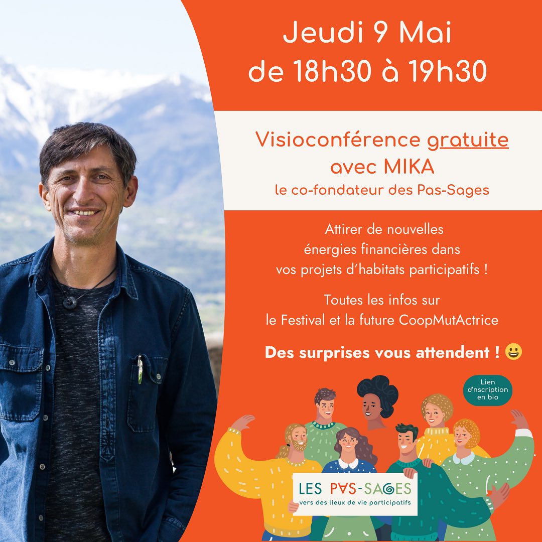 Intéressé(e) par l’habitat collectif ?
L’association Les Pas-Sages organise son festival annuel du 31 au 02 juin pour permettre aux écolieux de son réseau et aux personnes intéressées par les lieux de vie collectifs de se retrouver pour faire découvrir le monde de l’habitat collectif et des coopératives d’habitants.
Initiateurs d’un model d’habitat collectif éthique qui favorise la diversité sociale, générationelle et culturelle, Les Pas-Sages accueillent les collectifs venus de tous les coins de France qui cherchent à faire réseau et recherchent pour certains, de nouveaux habitants.
Viens assister à une visioconférence gratuite où Mika, le co-fondateur de l’asso présentera en exclusivité le Festival et une nouvelle entité qui sera bientôt créée, la CoopMutActrice, pour mutualiser les énergies financières des écolieux Pas-Sages existants et futurs.
Le lien d’inscription à la visioconférence est en bio !
#écolieux #lieuxdeviecollectifs #oasis #lespassages #cooperative #participation #ecovillage #habiterautrement #ecologies #ecolos #vivreautrement #sascooperative #BienVivreEnsemble #mondedapres #CoopérativeHabitants #Solidarité #HabitatCollectif
#habitatparticipatif #toulouse #occitanie