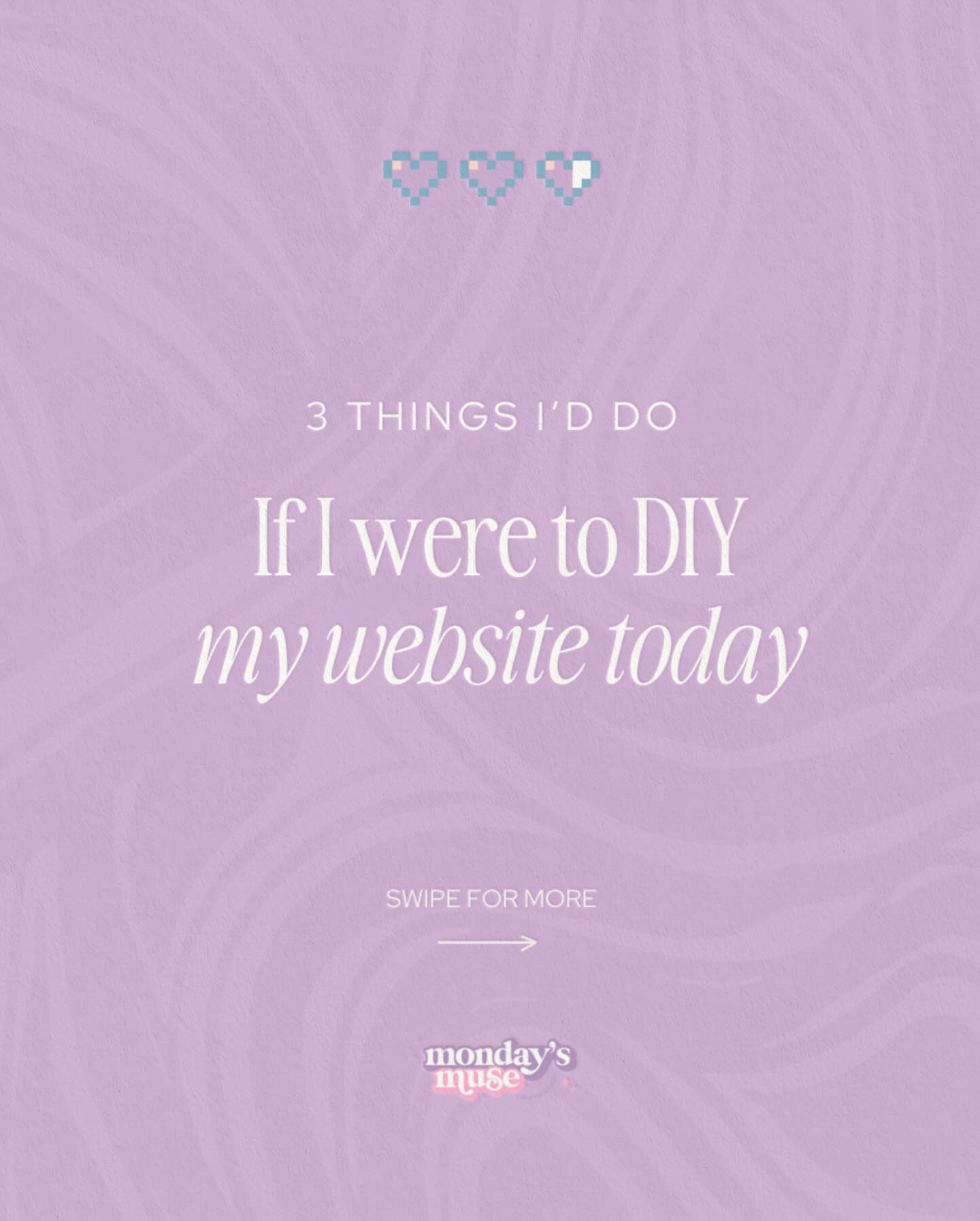 Designing a website can be a lil overwhelming at times, especially when you have no idea wtf you are doing.
So here’s a few tips on how I would do things if I were to DIY my website for the first time today.
Oh and a little birdie told me about some bonuses… All website template purchases now come with a 50+ page, comprehensive af, website planning workbook, and starting June 1, I’m throwing in a Wix Editing How-To Course too!
Already got your template? No worries, I’ll be following up to see if you’d like access to the course once it launches. #itsmondaysmuse
#websitedesign #wixwebsite #websitetemplate