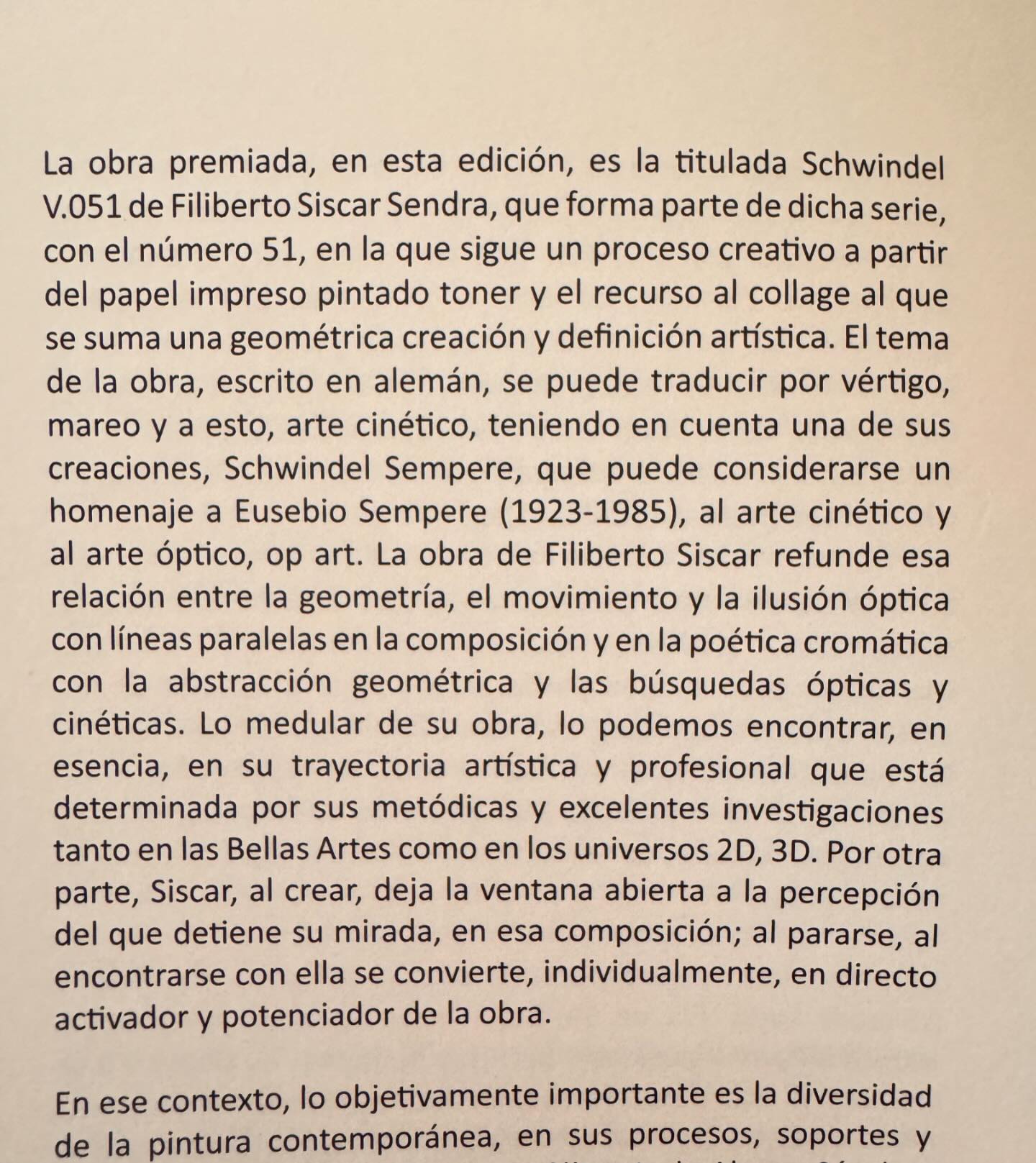 Cataleg del Certamen de pintura Salvador Soria 2024, article de Juana Maria Basalobre , membre del jurat Doctora en Historia , critica d,art AICA Spain. Directora del Departament d,Art i Comunicació Visual Eusebio Sempere. del IAC Juan Gil-Albert. diputacio d,Alacant (2003-2019), on explica la meua obra de una forma magistral. 🩷🩵🧡