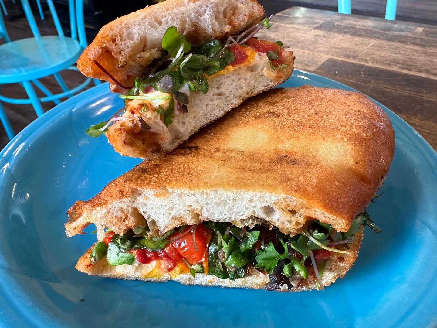 New special: buratta sandwich with confit cherry tomatoes, basil, balsamic glaze and micro greens on our fresh baked baguette. Mangia!
#sandwich #oakland #cafe #buratta #cafe