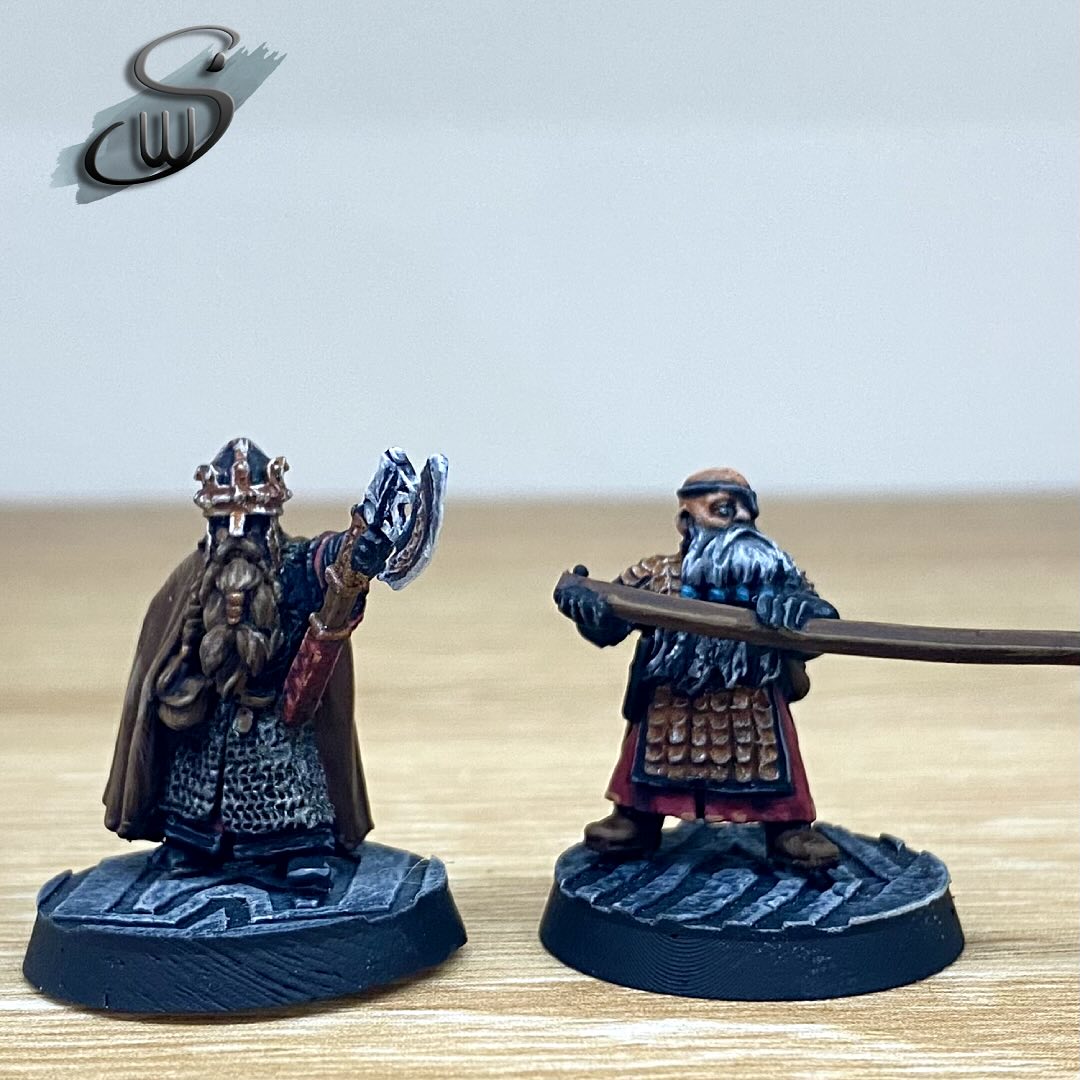 The ruler of Khazad-dûm at the height of its glory. Durin was a stern and just king, named after the father of the Dwarves. Amongst the warriors of the Dwarves, Durin was peerless, armed with a legendary axe and armour of the very finest quality. Mardin is King Durin’s life ward. Normally the role of the king’s personal protector is offered to a member of the Khazad Guard, but Mardin, a veteran Vault Warden, has proven his level head and strong arm in many a battle and there is no more dependable companion to be found.
#khazaddum #moria #balinstomb #dwarves #durinsfolk #thehobbit #mesbg #hobbit #warhammercommunity #factionsofmiddleearth #paintingwarhammer #middleearthstrategybattlegame #sbg #lotr #lordoftheringsminiatures #lordoftheringstabletop #lordoftheringssbg #thelordoftherings #lordoftherings #middleearth #tabletop #tabletopgaming #gaming #wargaming #gw #gamesworkshop @warhammerofficial