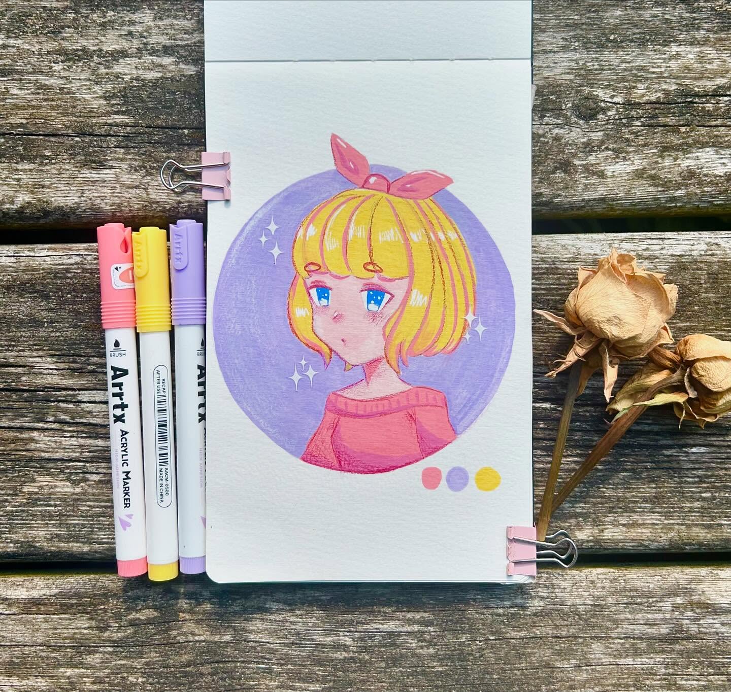 a warmup drawing i did of the vocaloid kagamine rin ~ gonna try and do relaxing marker drawings like this one a bit more regularly :D
#sketchbook #artistsoninstagram #projectsekai #kagaminerin #vocaloid #animeart