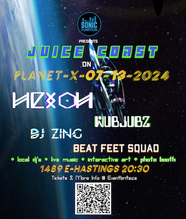 Juice Coast @ Planet X!
Get ready for a night of fun and space travels! 👉🗓️On Sat, Jul 13, 2024, at 8:00 PM come for a unique experience that will tantalize your taste buds. Sip on refreshing juices, groove to the beats, and mingle with fellow carbon & non-carbon based life forms 🖖🏻
Don’t miss out on this out-of-this-world event!
🎟️🎟️ @sonicfunktion
🔗www.eventbrite.ca/e/juice-coast-planet-x-tickets-912356221017?aff=ebdssbdestsearch