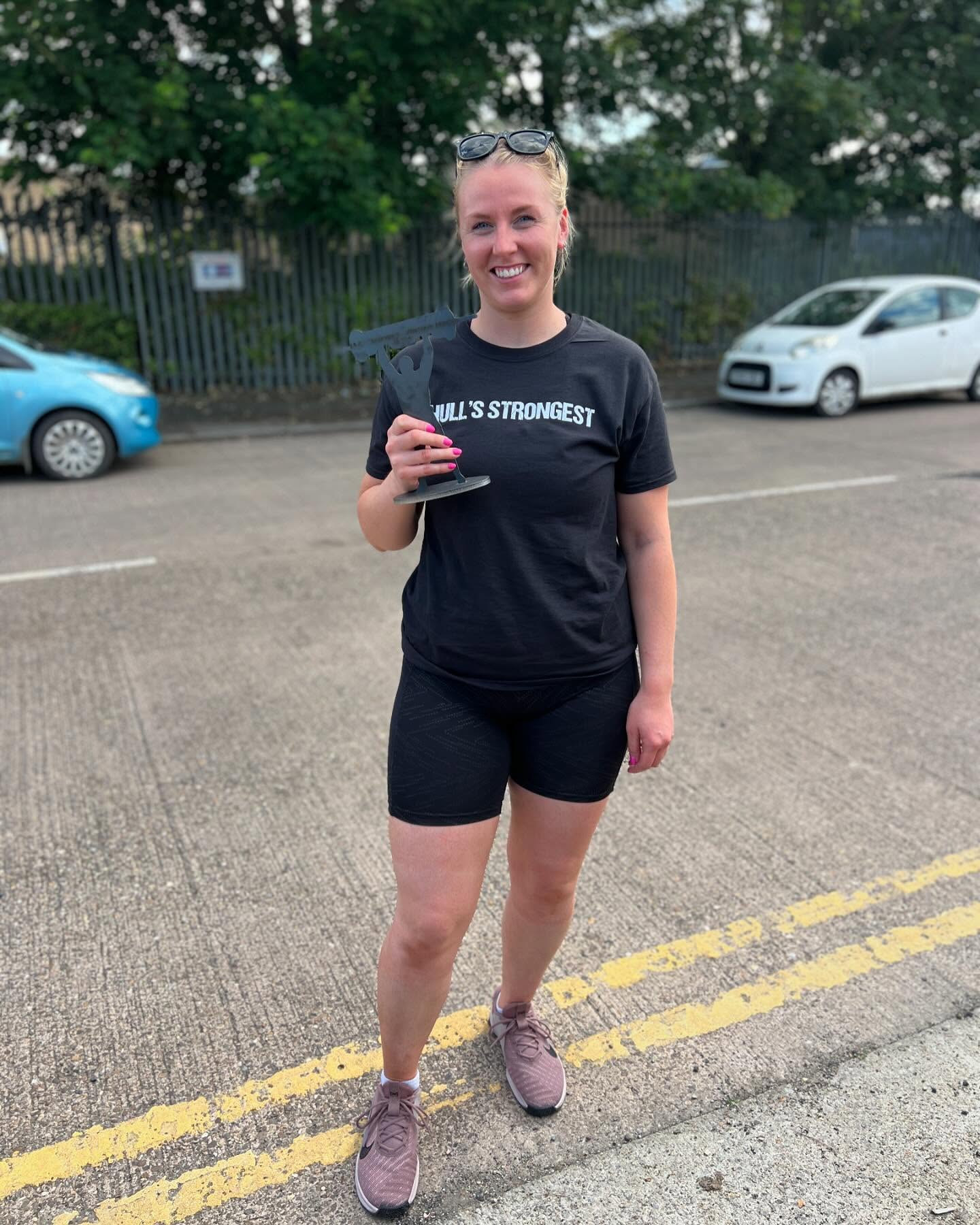 2nd place at my second strongwoman comp, I literally CANNOT believe it after saying I’d be happy with top 10 😂
Wrecking ball press - 4th out of 11
Farmer carry into yoke carry - 3rd out of 11
Skip deadlift - 10th out of 11 (knew this was weakest)
Sandbag to shoulder - 1st out of 11
Atlas stone run - 1st or 2nd out of 11 (never found out)
Had such a great day and met some amazing people!
Massive thanks to @ricky_dominus_strongman for the support and coaching 🔥🔥