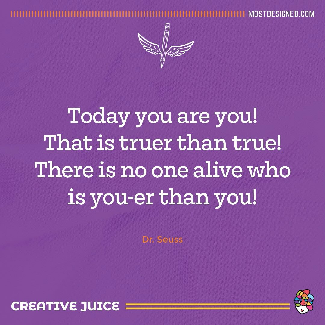In the spirit of TOOT YOUR OWN HORN (previous post), here’s something to keep you motivated today.
There will always be someone better than you.
More attractive, successful, charismatic, talented —- and I’m sure there are plenty of designers who are better than me at what I do.
But that’s not the point.
We’re human. We’re not linear. In the end, you can’t really compare people (as much as you may try).
And no one can be more you than you.
Is your own identity something that is on your mind?
#ownyourownbusiness #ownyourself #selfworthjourney #personalbranding #visualidentity #youareyourbrand #logodesigner