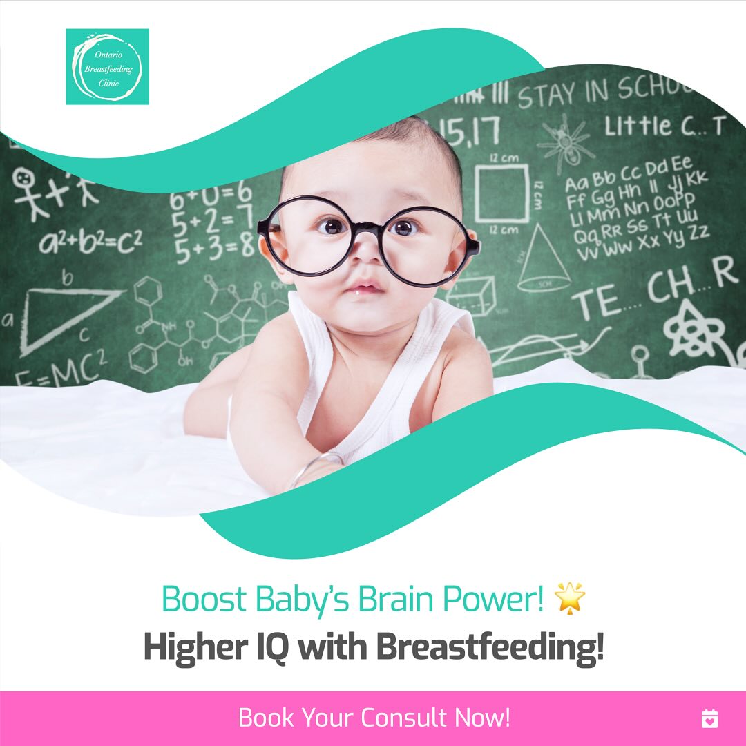 Studies show that breastfeeding is linked to higher IQ scores in children. Give your baby a cognitive boost with the support from the Ontario Breastfeeding Clinic. Visit ontariobreastfeedingclinic.ca for expert guidance. 💖👶