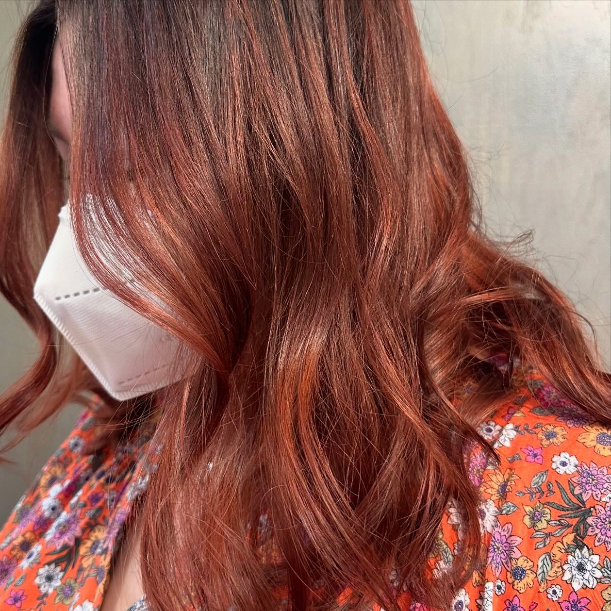 Going from blonde to red! Mixing it up💕 #pomsalon #pomsalondavis