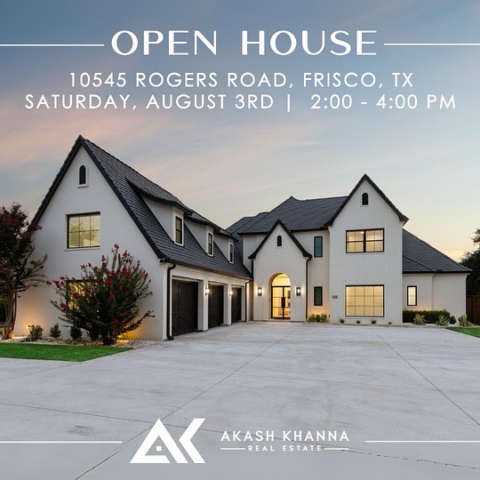 Got any plans tomorrow? 🏡✨ Join me for an Open House in Frisco, TX tomorrow, August 2nd, from 2-4pm! Let’s find your dream home together. See you there!
Listed by Cheney Group
#OpenHouse #FriscoTX #AkashKhannaRealtor #DallasRealEstate #DallasHomes #DallasRealtor #HouseHuntingDallas #HomesByAkash #DallasTXRealtor #DallasHomeSales #RealEstateDallas #DreamHomeDallas #DallasProperty #NewHomeDallas #RealtorLife #DallasLuxuryHomes #DallasLiving #HomeSweetHomeDallas #DallasRealty #DFWRealEstate #TexasHomes #DallasNeighborhoods