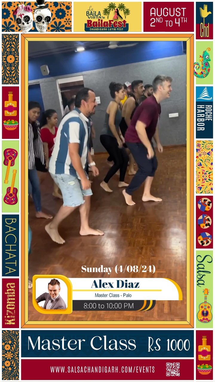 🎉 Join us for an exclusive Palo Masterclass with the incredible Alex Diaz at BailaFest! 🎉
📅 Date: 4th August 2024
🕗 Time: 8:00 PM to 10:00 PM
Don’t miss this unique opportunity to learn from one of the best! Get ready to elevate your dance skills and have an unforgettable experience. See you there! 💃🕺 #BailaFest #AlexDiaz #PaloMasterclass #DanceWithTheBest