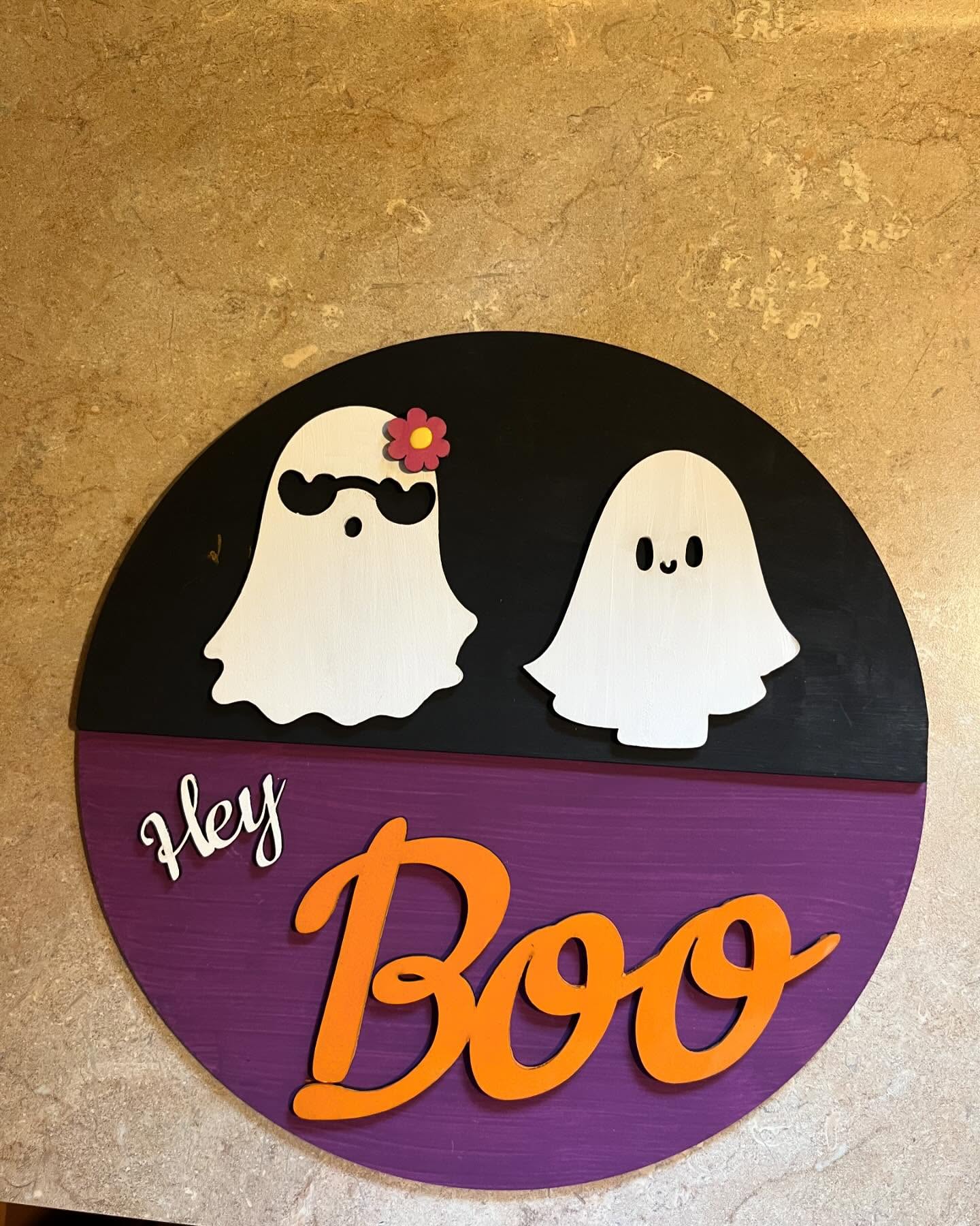 We’re testing out some laser cut seasonal signs. These are a couple Halloween designs we have so far. These are only prototypes to test colors and designs. Let us know what you think? #lasercutting #halloween #halloweendecor #ghosts #boo #heyboo #hauntedhouse