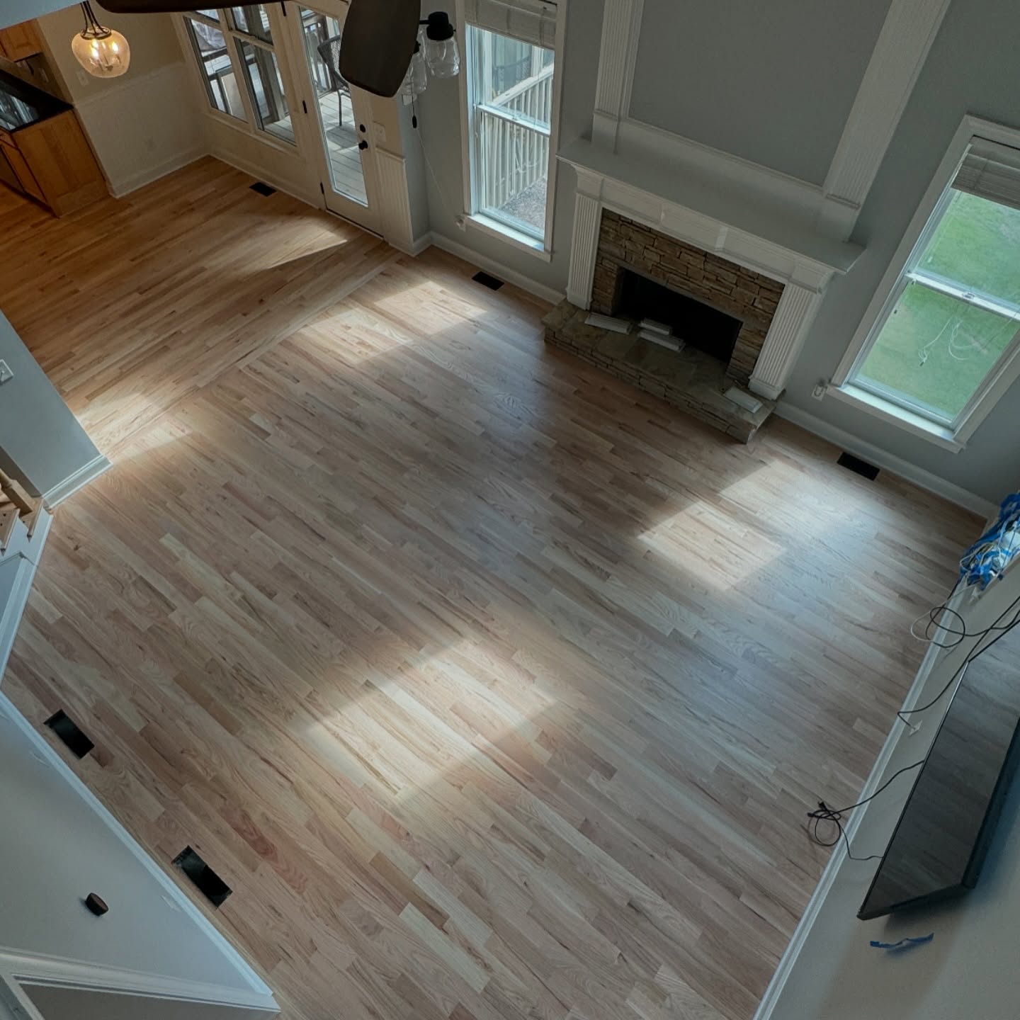 Stunning Transformation. New red oak hardwoods stain with Bona Natural Seal and HD traffic. Beautiful and light and bright.