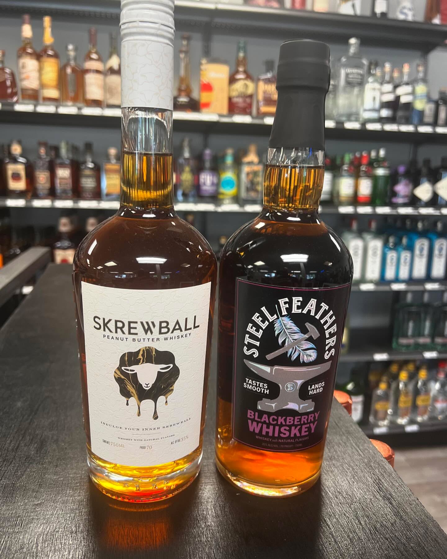 Because sometime you’re just in the mood for a PB&J. #screwballpeanutbutterwhiskey #steelfeathersblackberrywhiskey #fireflydistillery #onlyonaugusta #keepcalmandkeepdrinking