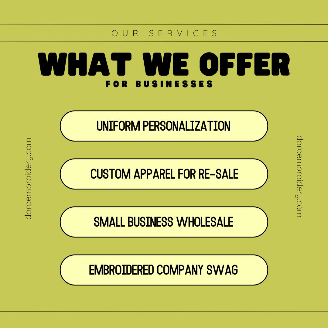 we love embroidering apparel for ourselves...but we love making customized apparel for small businesses even more.
.
.
.
#seattlesmallbusiness #seattlesmallbusinesses #seattlesmallbuisness #seattlesmallbusinessowner #embroideryservices #embroideredapparel #smallbusinessvendor #smallbusinessvendors