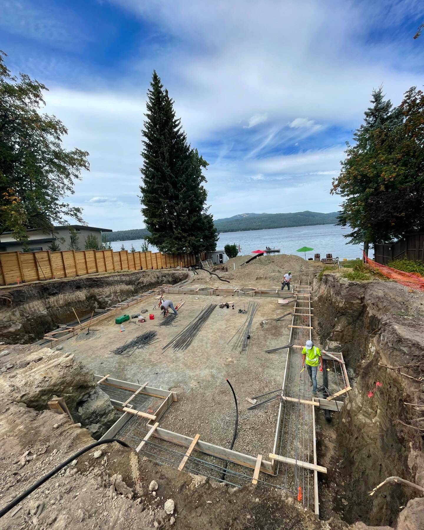A little peak at The Davey residence on Payette Lake in McCall - getting started on a little bit of concrete.