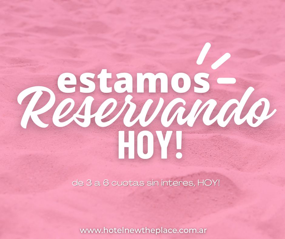 Dejamos este mensaje!
Aclaramos para que despues NO digan que les avisamos!
Ganale a la INFLACIÓN!
Disfrutá de esas vacaciones merecidas en el Hotel New The Place!
Para + INFO: Escribinos!
www.hotelnewtheplace.com.ar
