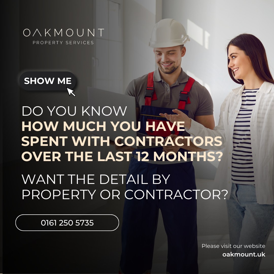 You should be able to know exactly how much you have spent with contrators in the last 12 months 💰 If it is a challenge, then there is something wrong 🙅🏻♂
By outsouring Oakmount Property Services, you can access detailed spending reports at the click of a button, helping you keep track of every penny over the last 12 months.
Stay in control of your budget and make informed decisions with ease. Ready to simplify your property management? Get in touch to find out more!
📞 0161 250 5735
📧 rs@oakmount.uk
🌐 www.oakmount.uk
#PropertyManagement #Outsourcing #Finances #PropertyAdmin #PropertyOwner #OakmountPropertyServices #SmartSpending