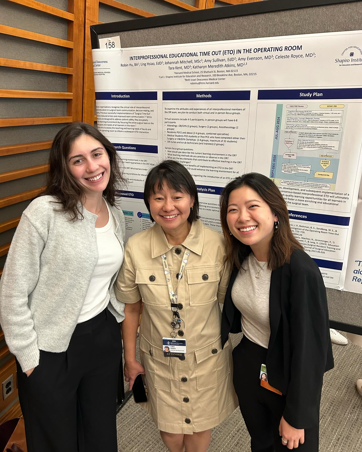 Shoutout to @harvardmed student Robin Hu for her poster presentation on ‘Interprofessional Educational Time Out in the OR’ at the @BIDMChealth Research Retreat! Robin’s work was assisted by the Shapiro Institute's Office of Education Research. #MedicalEducation
#Research
#InterprofessionalEducation
#ResearchRetreat
#SurgeryEducation
#ORTraining
#MedStudentLife
#HarvardMed
#BIDMC
#ShapiroInstitute