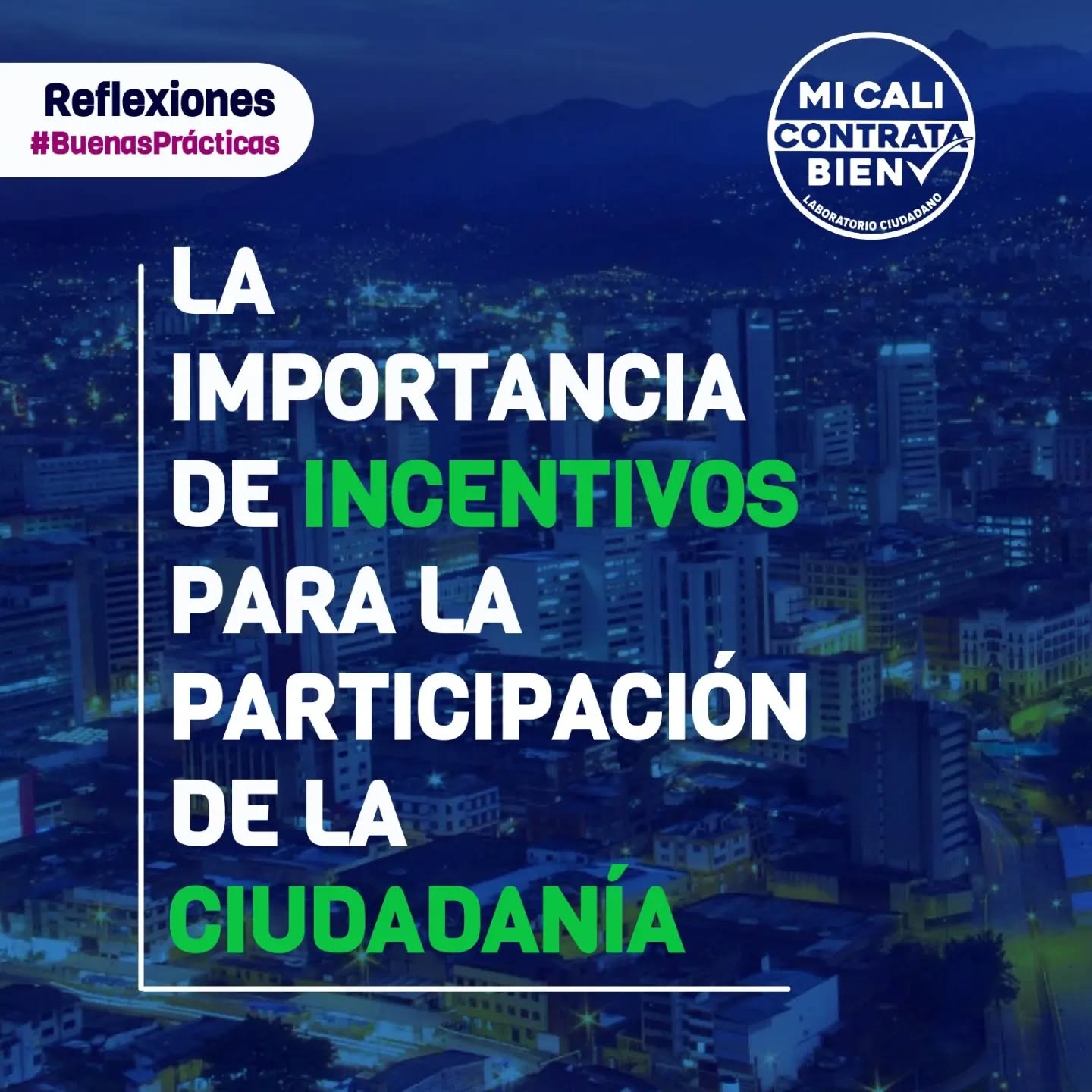 #Reflexiones de #BuenasPrácticas Los ciudadanos somos parte fundamental de las compras públicas.
📢 La participación de la sociedad civil es importante para vigilar que las compras públicas se ejecuten correctamente y cumplan con la provisión de bienes y servicios. ✅
🔎Todos podemos ser vigías activos de la correcta ejecución de los recursos públicos 🙋🏽♀️
📊 Mas información del Kit de Buenas Prácticas en contratación entregado a la @alcaldiadecali, ingresa a bit.ly/KitBuenasPrácticas
📍Mi Cali Contrata Bien es Datos que Hacen Ciudad junto con @uav_valle, @calicomovamos, @calivisible 6 #CaliParaMí. Te invitamos a conocer más información en bit.ly/DatosCiudadCali
#BuenasPrácticas #ContrataciónTransparente #Ciudadanía