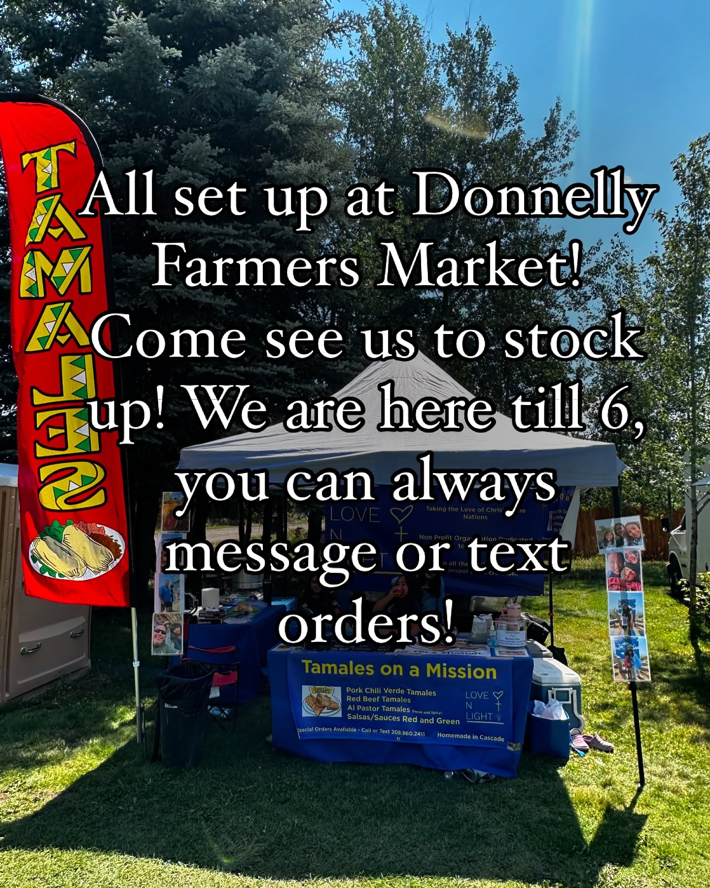 Come see us at @donnellyfarmersmarket we are set up and ready. We will be here till 6 or whenever we sell out! You can always message or text 208.960.2411 to place orders! We are grateful for all the support!