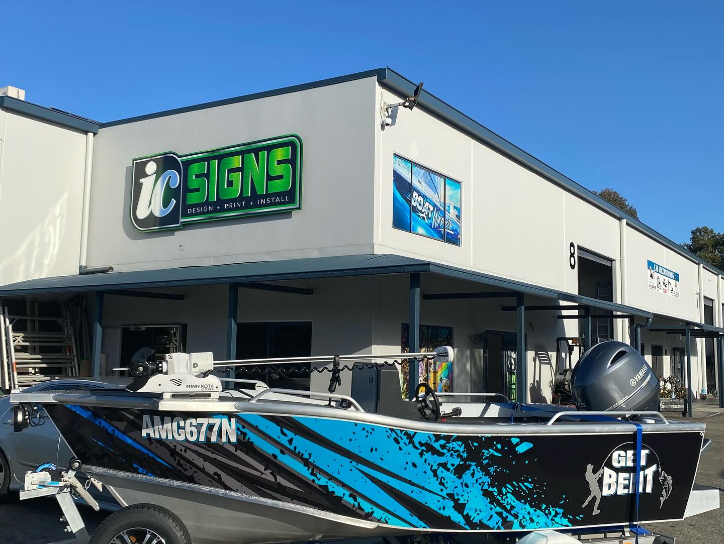 We love a great boat wrap here!!
Designed by us, printed by us & installed by US!!!
Happy Fishing in style guys 🎣 🎣
#ic_signs #BoatWrap #tweedheads #goldcoast #Signwriters #graphicdesign #lovewhatyoudo #fishinglife #fishinginstyle