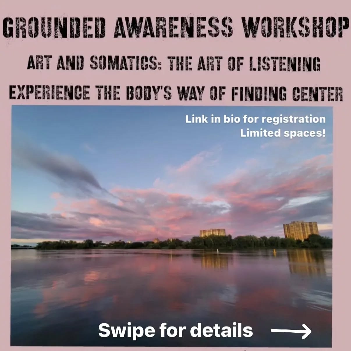 Mark your calendar as this workshop on september 15th will give you a basic understanding of the essentials as well as a hands on approach to learning to tap into your center of gravity, stand in your feet and breath through enough to notice the cues and signs of the body seeking realignment as well as a few extra tools and ressources that might surprise you. Lymphatic reset, self massage, and soothing cues to send you back into that center pole of your inner being.
The wonderful thing is when you do it in a group as play its easier for you to reengage even when your not in group setting. Let your feet connect to your brain and lets light up that body with flow.
Take a moment and get familiar with the basics for self knowledge and discovery as awareness is our biggest ally.
Link in bio to sign up