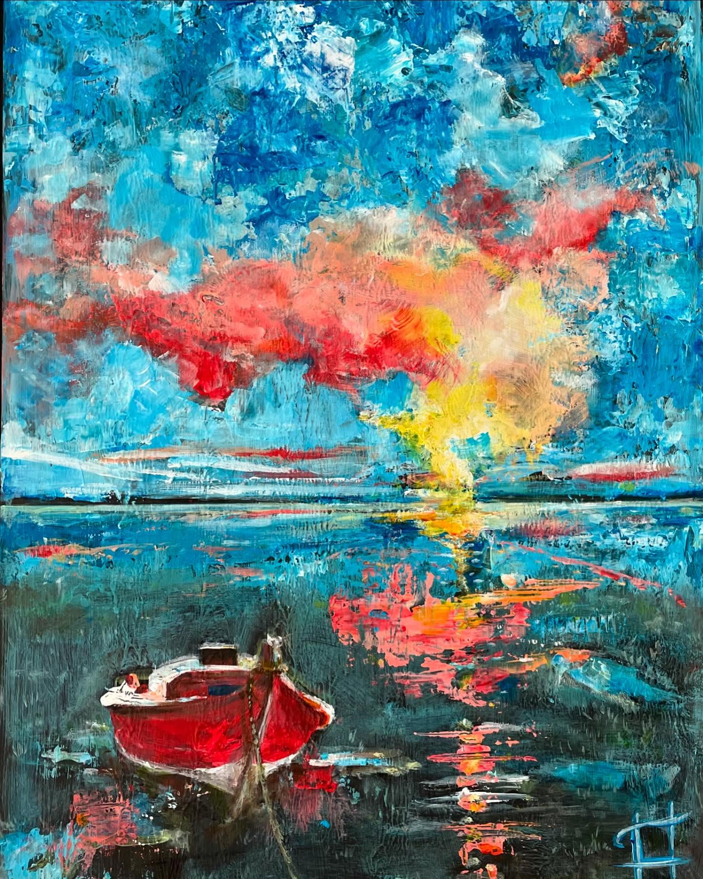 🎨Toile Acrylique au couteau
40x55 cm
Le bateau ivre Pinasse rouge au couchant du soleil 🤩
« Dans les clapotements furieux des marées,
Moi, l’autre hiver, plus sourd que les cerveaux d’enfants,
Je courus ! Et les Péninsules démarrées
N’ont pas subi tohu-bohus plus triomphants.
La tempête a béni mes éveils maritimes.
Plus léger qu’un bouchon j’ai dansé sur les flots
Qu’on appelle rouleurs éternels de victimes, »
Le bateau ivre A. Rimbaud
#pinasse #bassinarcachon #peinturecontemporaine #peinturecontemporaine #peintureacrylique #coucherdesoleil #sunset #painting #acrylicpainting #acryliconcanvas #nature #capferret #poetry #arthurraimbaud